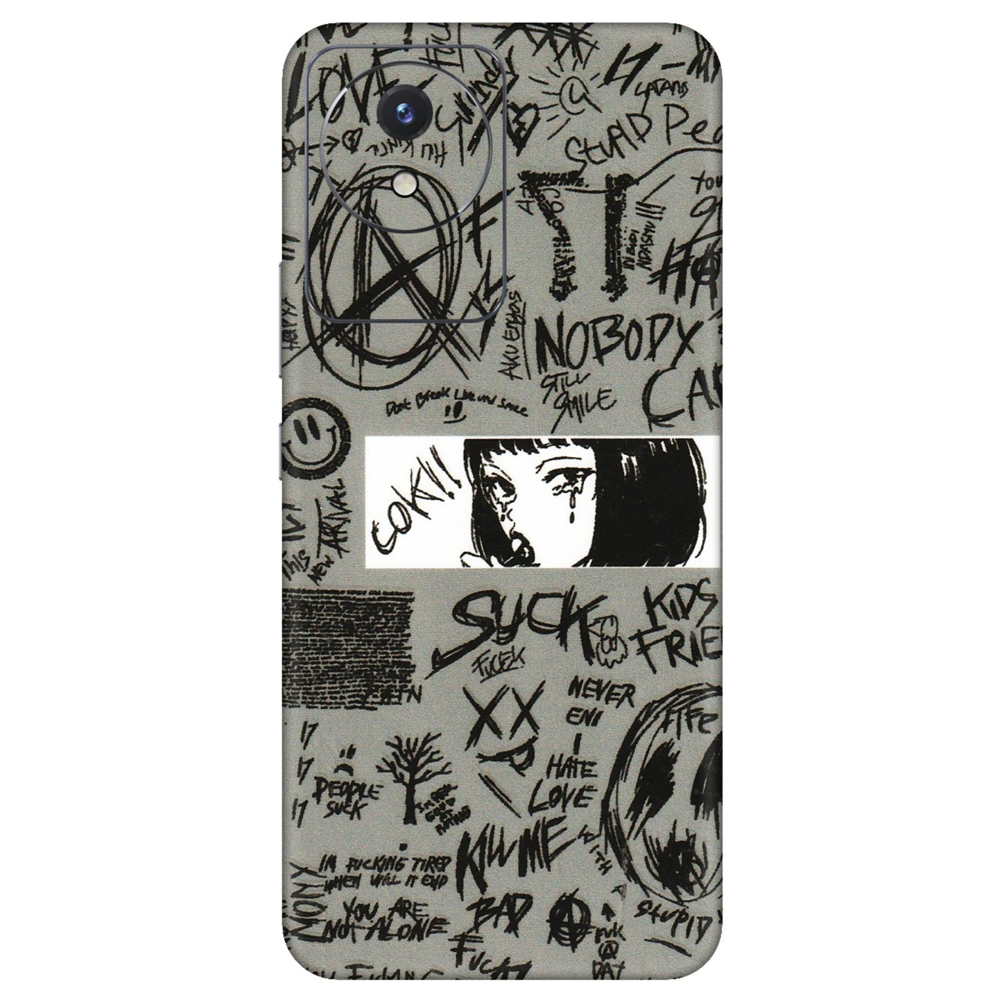 VIVO Y Series Phone Skins (All Models) - Never Have Love Anime - 3D Embossed Finish (L-260) Vivo Y02