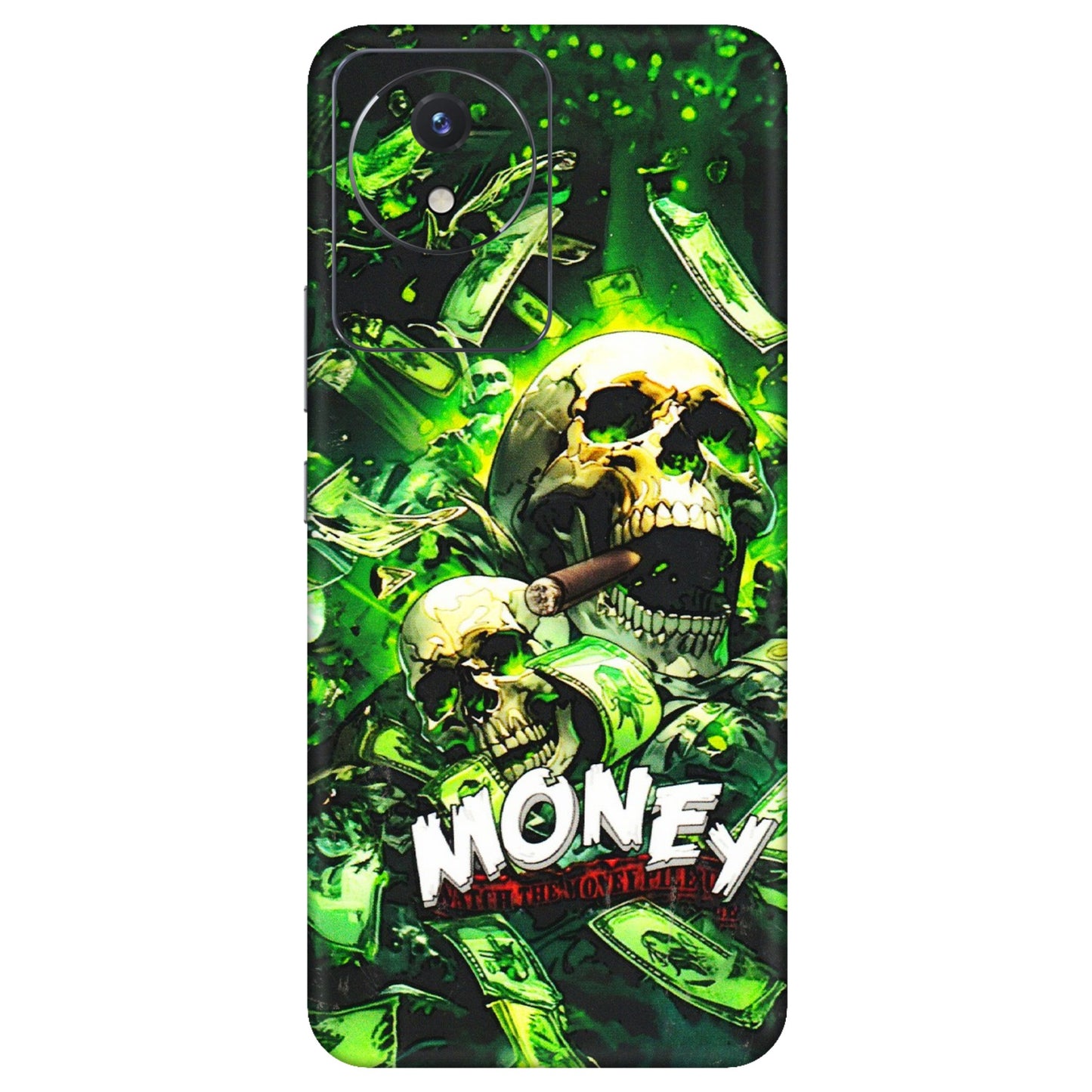 VIVO Y Series Phone Skins (All Models) - Skull Money - 3D Embossed Finish (L-303) Vivo Y02