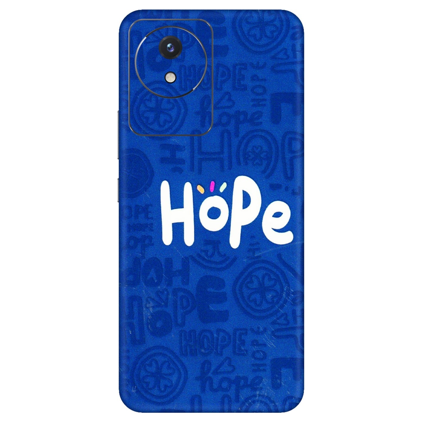 VIVO Y Series Phone Skins (All Models) - Hope Doodles Blue - 3D Embossed Finish (L-43) Vivo Y02