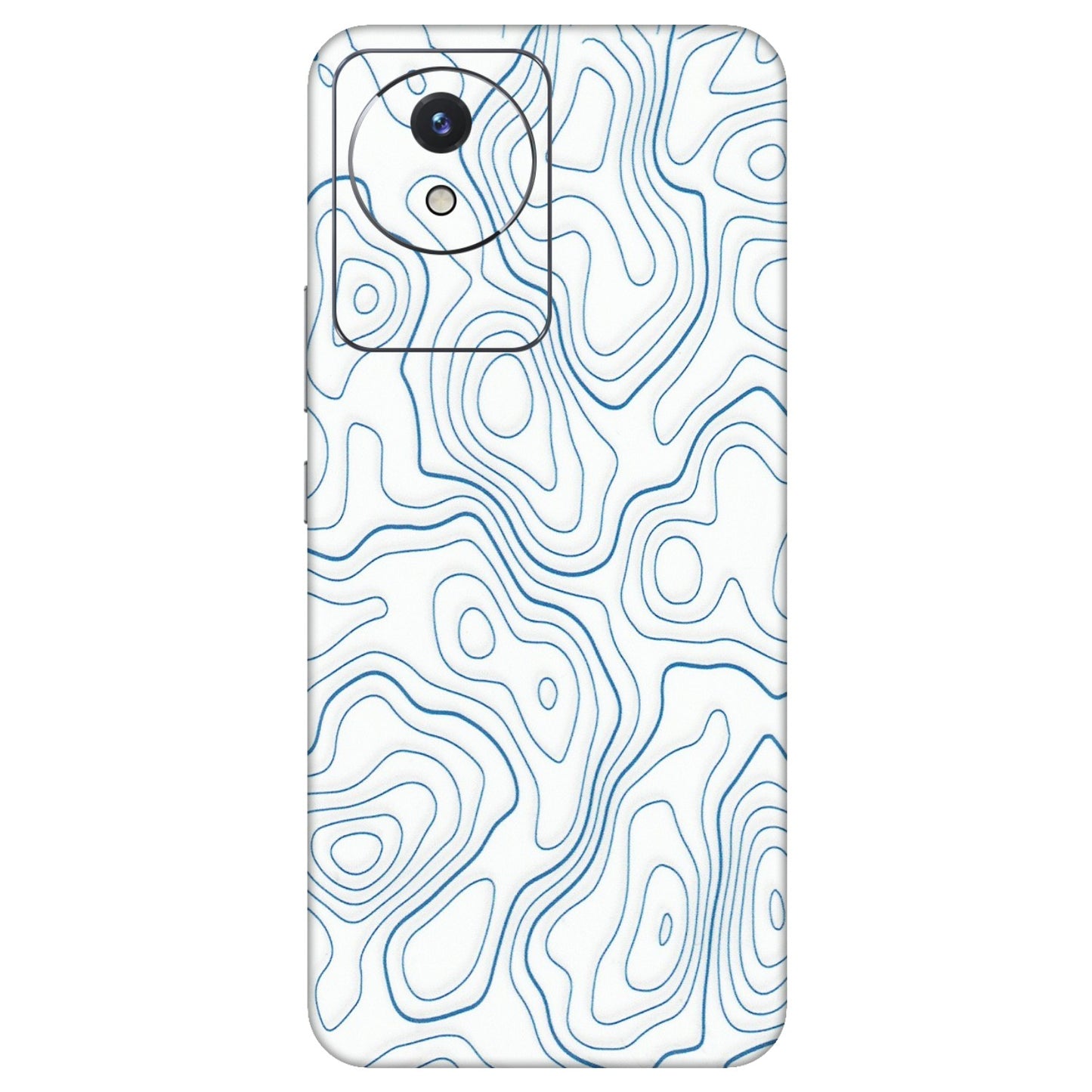 VIVO Y Series Phone Skins (All Models) - Blue And White Swirls - Matte Finish (M-139) Vivo Y02