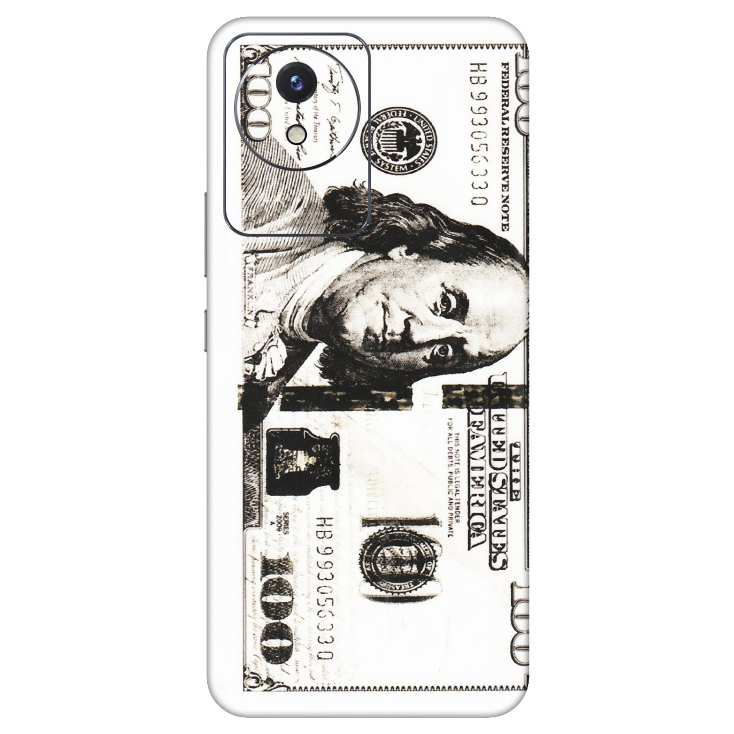 VIVO Y Series Phone Skins (All Models) - 100 Dollar Currency - Transparent Finish (T-01) Vivo Y02