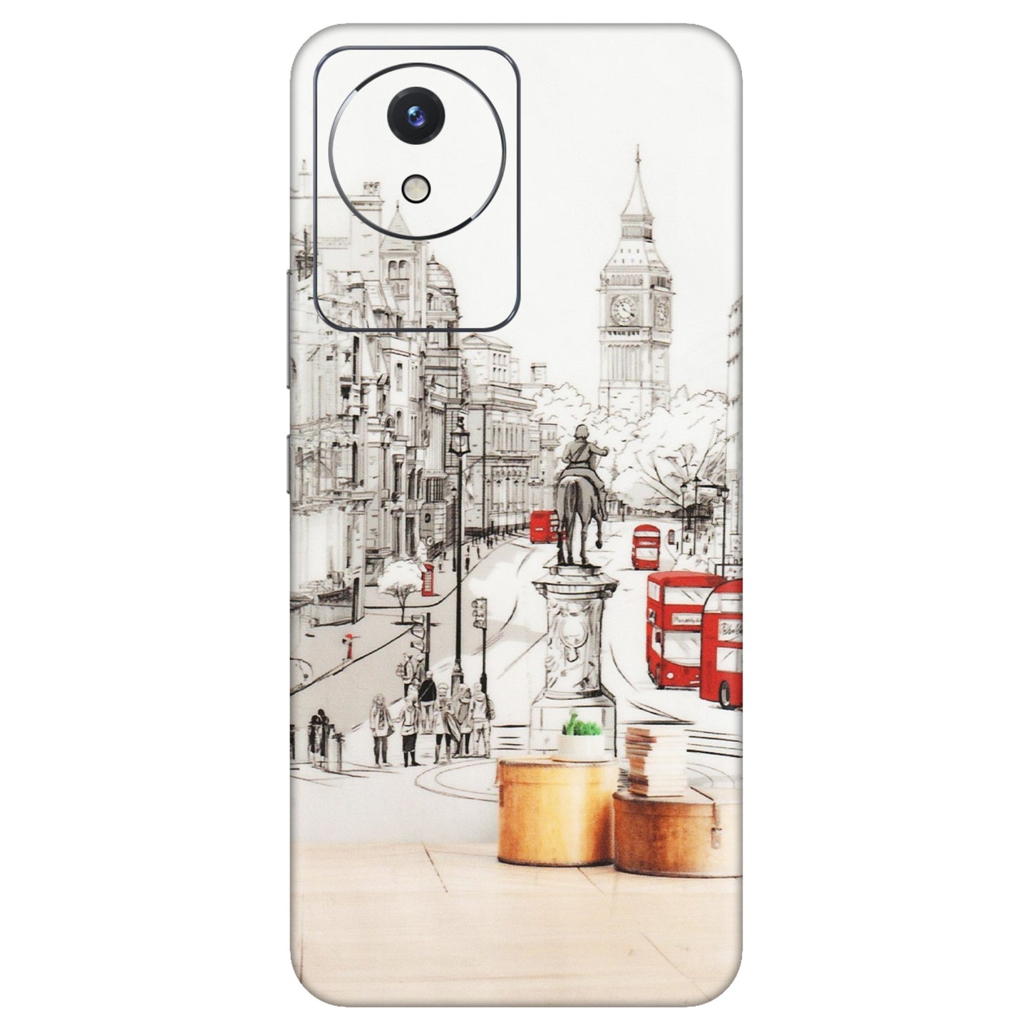 VIVO Y Series Phone Skins (All Models) - London Street - Transparent Finish (T-02) Vivo Y02