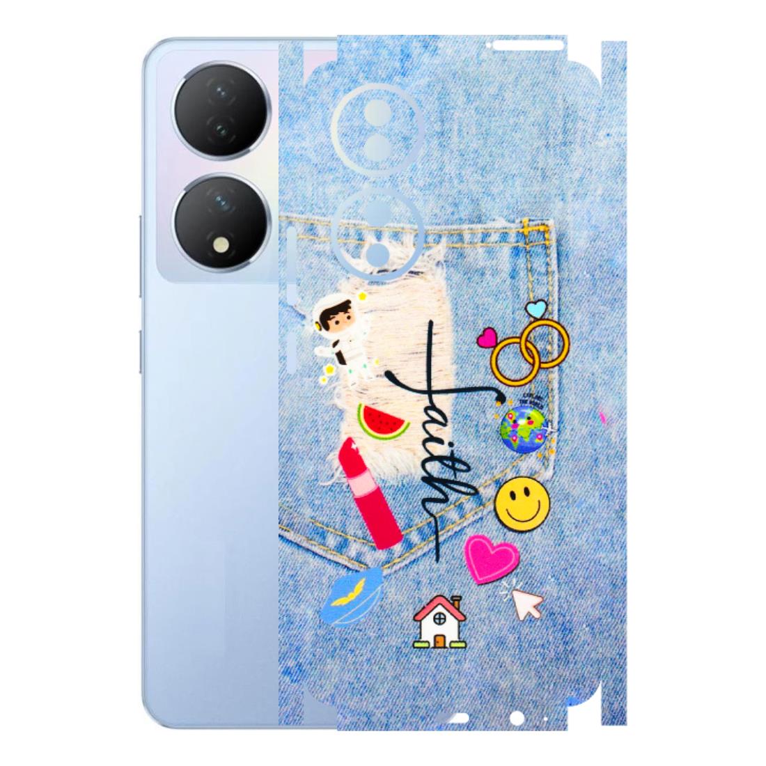 VIVO Y Series Phone Skins (All Models) - Denim Jeans Pocket - 3D Embossed Finish (L-134) Vivo Y100A