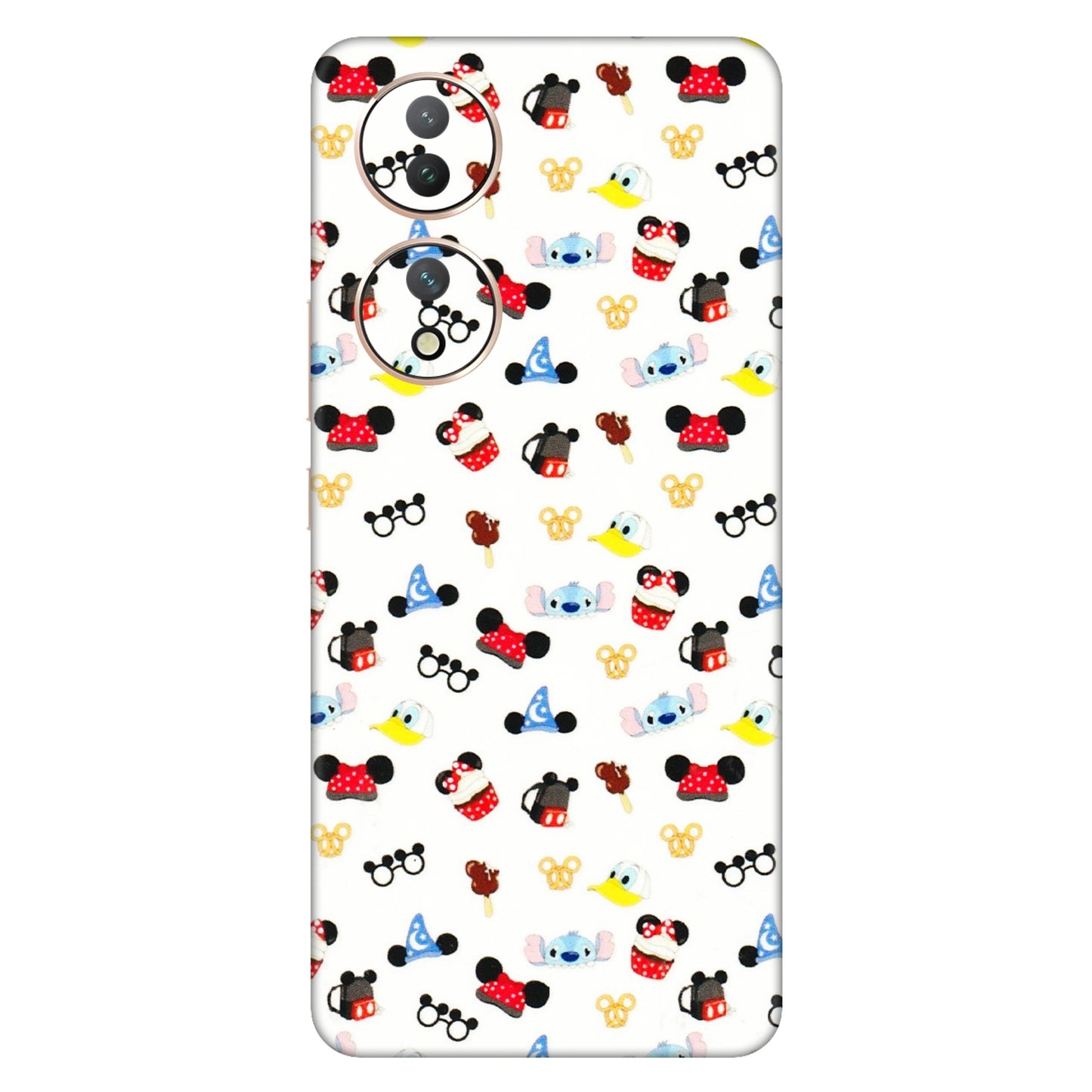 VIVO Y Series Phone Skins (All Models) - Minnie Mouse & Donald Doodles s - 3D Embossed Finish (L-194) Vivo Y100 (5G)