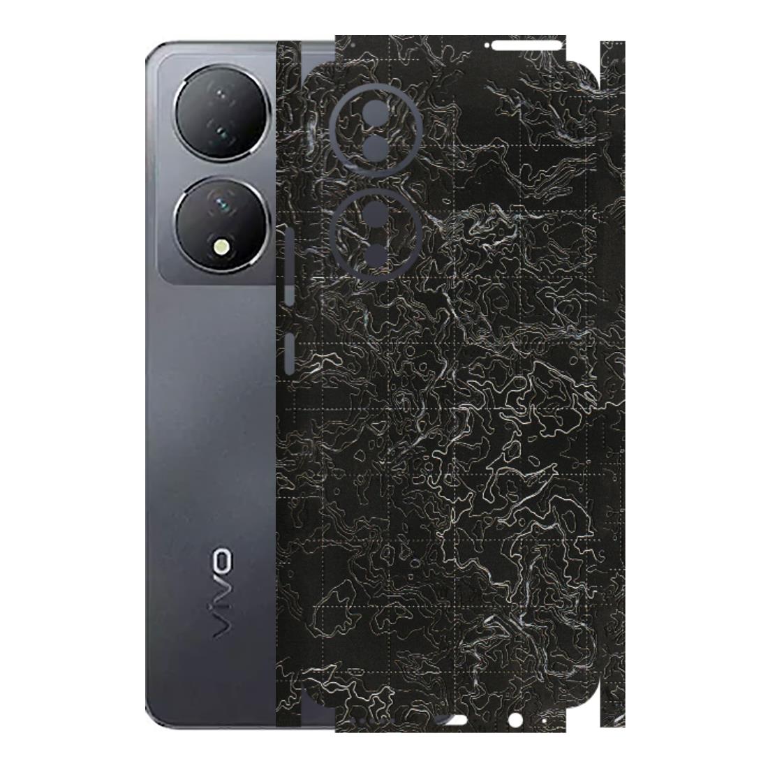 VIVO Y Series Phone Skins (All Models) - Black map Texture - 3D Embossed Finish (L-201) Vivo Y100 (5G)