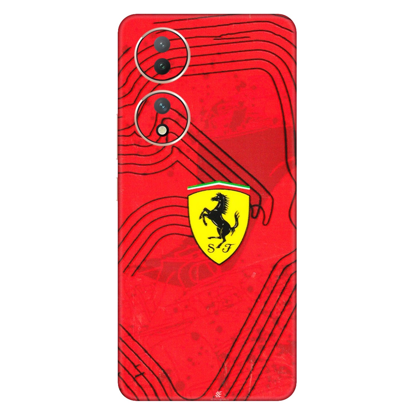 VIVO Y Series Phone Skins (All Models) - Red Ferrari Logo Stylish - 3D Embossed Finish (L-238) Vivo Y100 (5G)