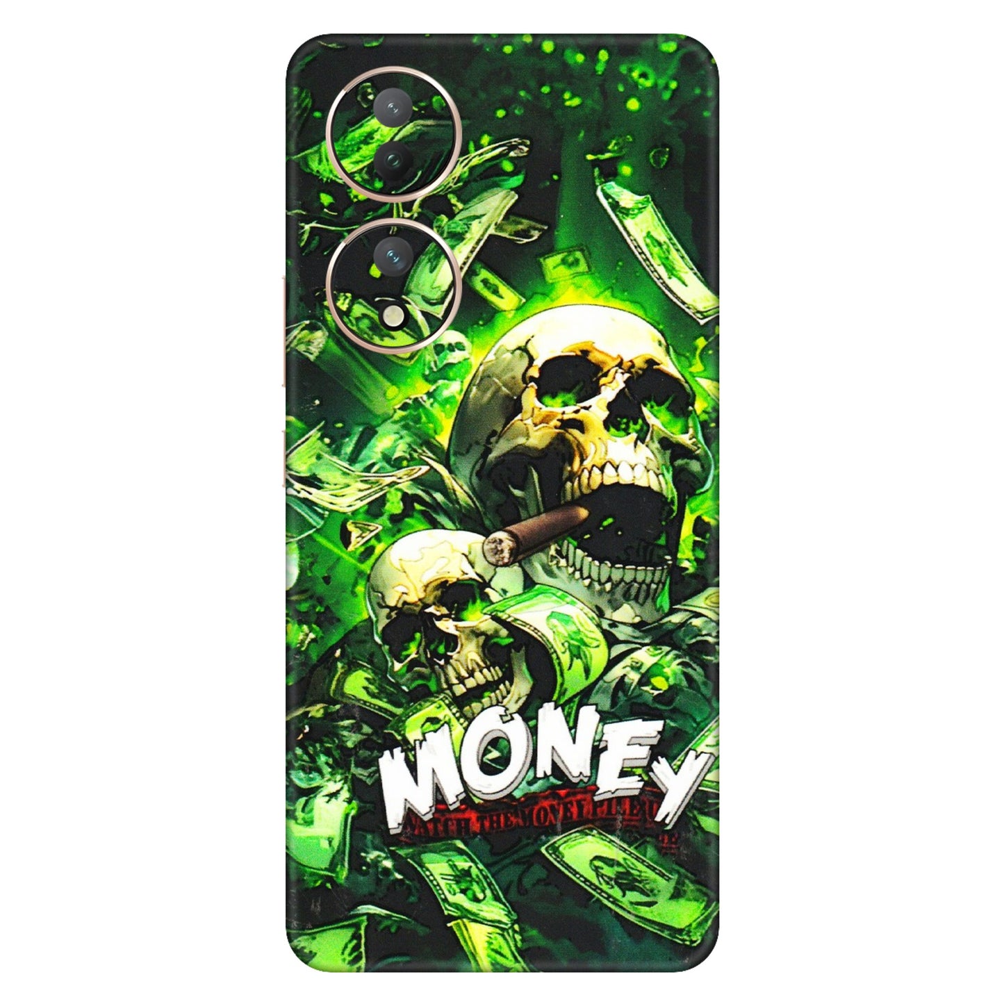 VIVO Y Series Phone Skins (All Models) - Skull Money - 3D Embossed Finish (L-303) Vivo Y100 (5G)
