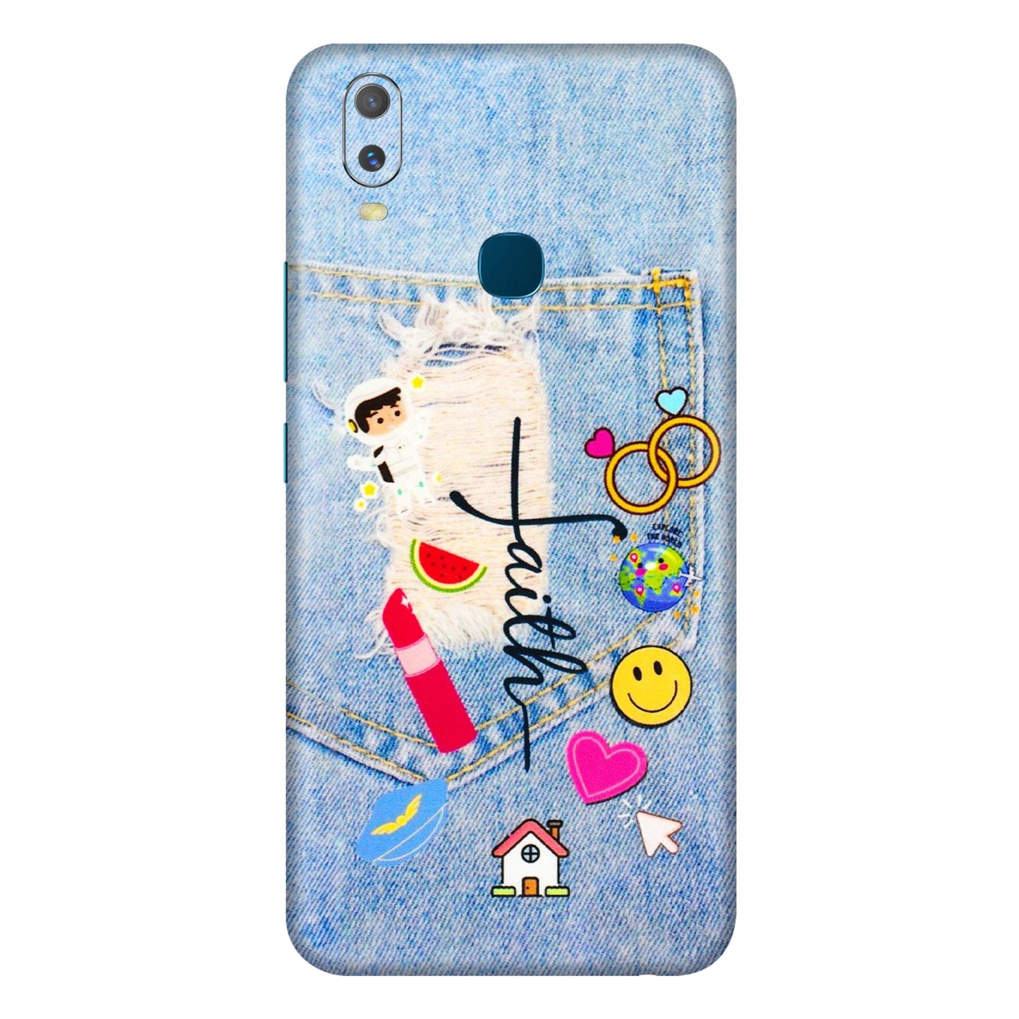 VIVO Y Series Phone Skins (All Models) - Denim Jeans Pocket - 3D Embossed Finish (L-134) Vivo Y11