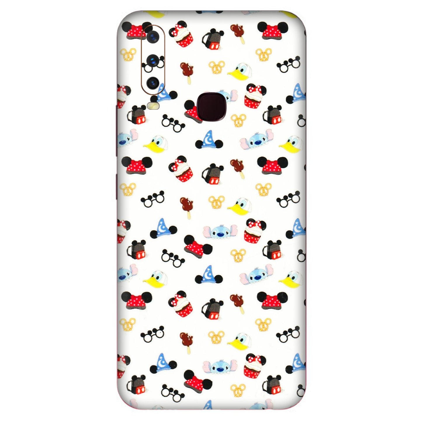 VIVO Y Series Phone Skins (All Models) - Minnie Mouse & Donald Doodles s - 3D Embossed Finish (L-194) Vivo Y12