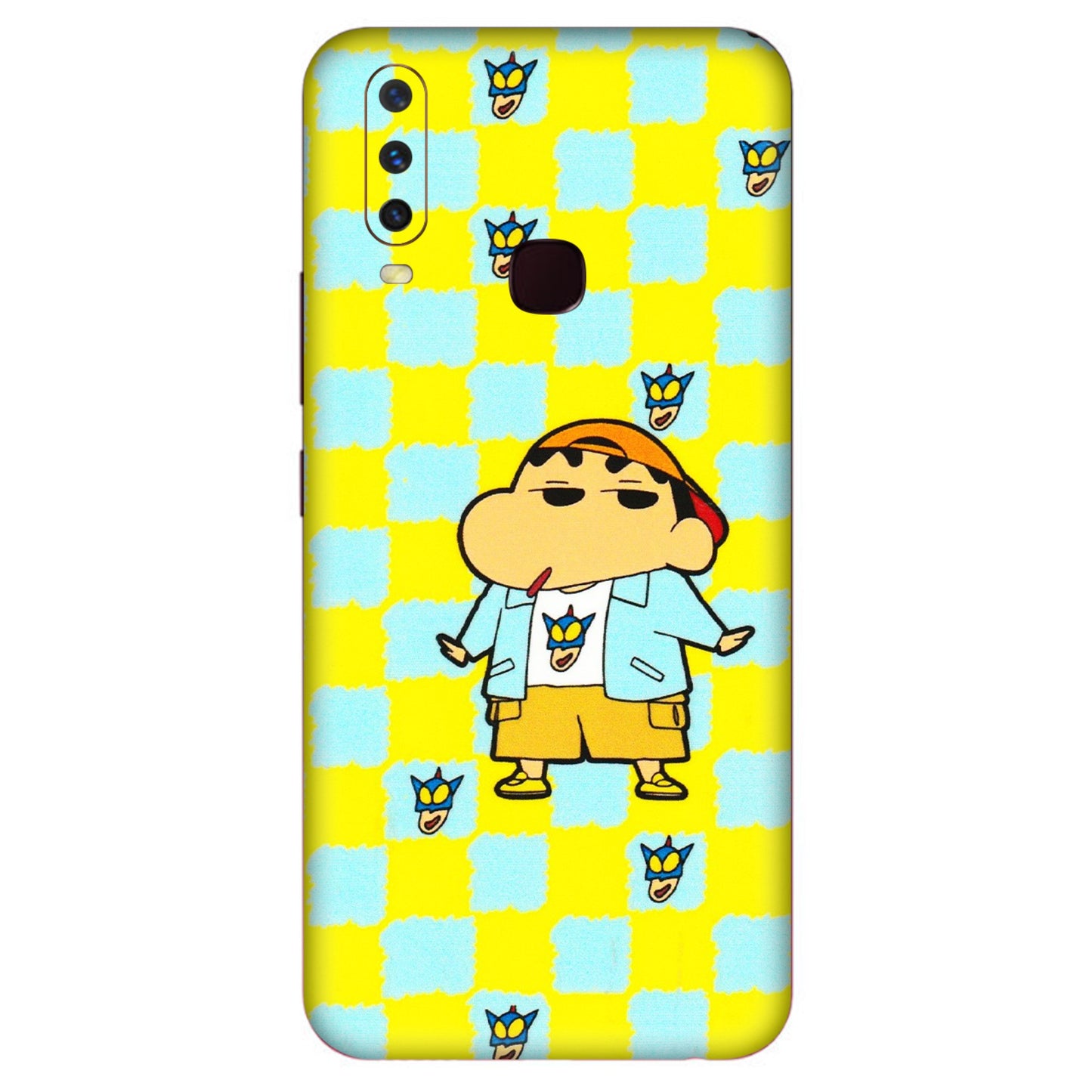 VIVO Y Series Phone Skins (All Models) - Yellow Blue Shinchan Cute - 3D Embossed Finish (L-221) Vivo Y12