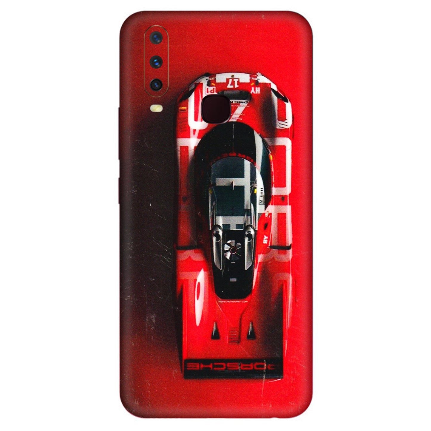 VIVO Y Series Phone Skins (All Models) - Red Porsche Car Logo - 3D Embossed Finish (L-315) Vivo Y12