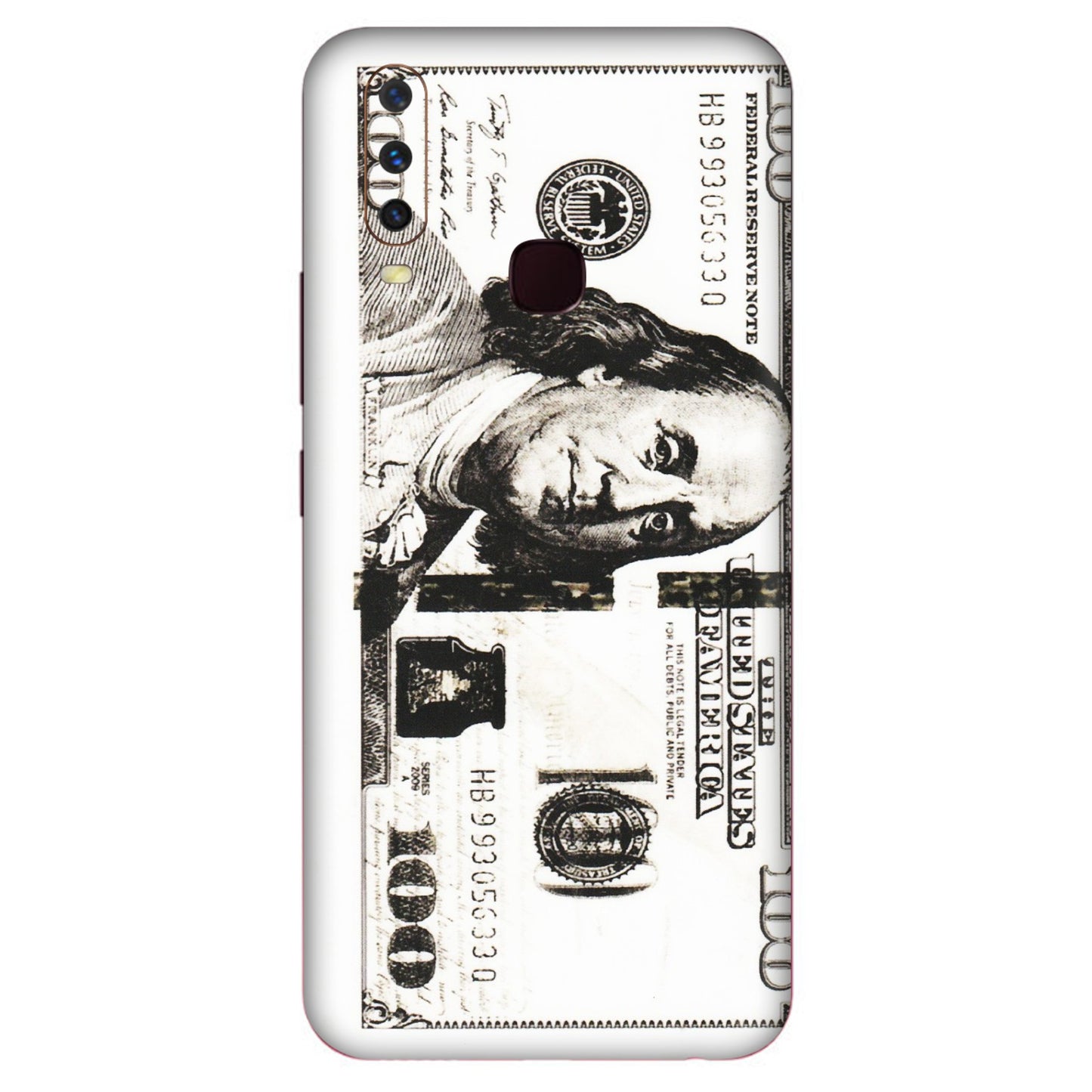 VIVO Y Series Phone Skins (All Models) - 100 Dollar Currency - Transparent Finish (T-01) Vivo Y12