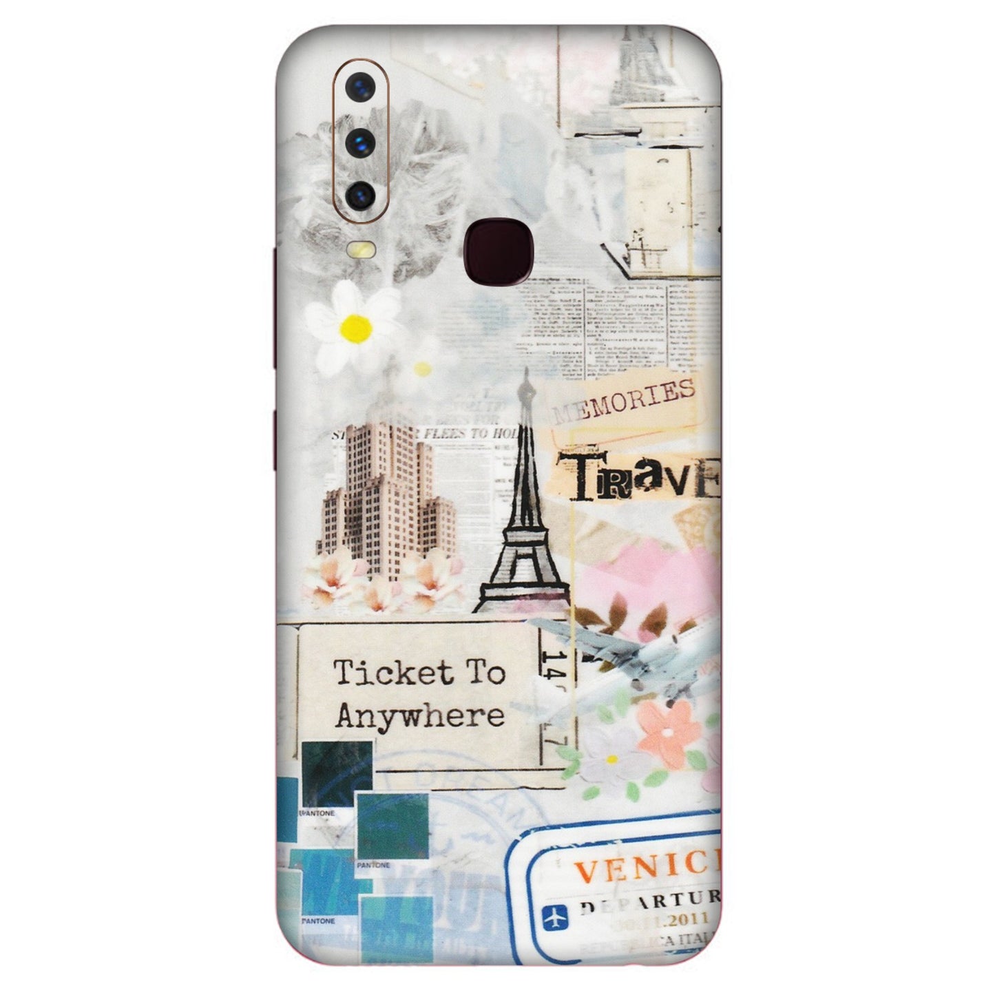 VIVO Y Series Phone Skins (All Models) - Travel Memories - Transparent Finish (T-09) Vivo Y12