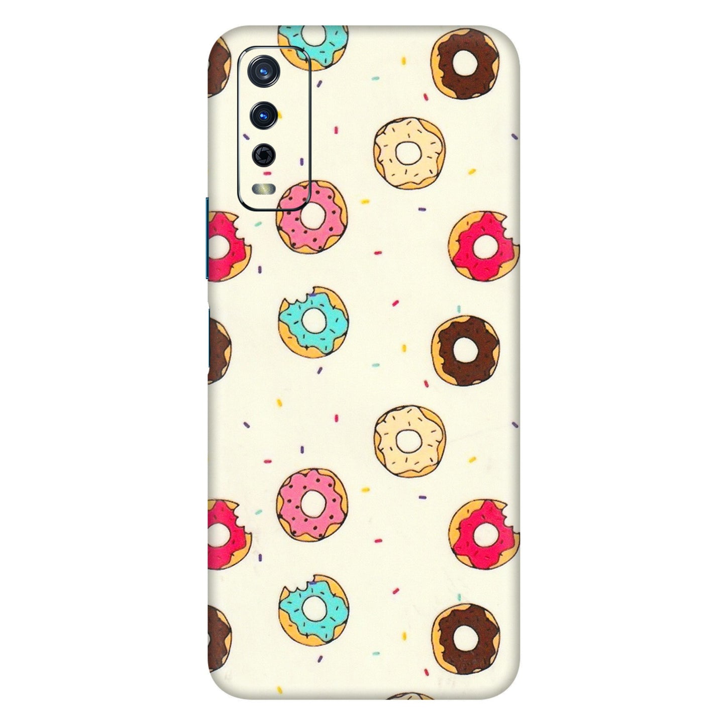 VIVO Y Series Phone Skins (All Models) - Mini Donuts Doodle Art - 3D Embossed Finish (L-122) Vivo Y12s