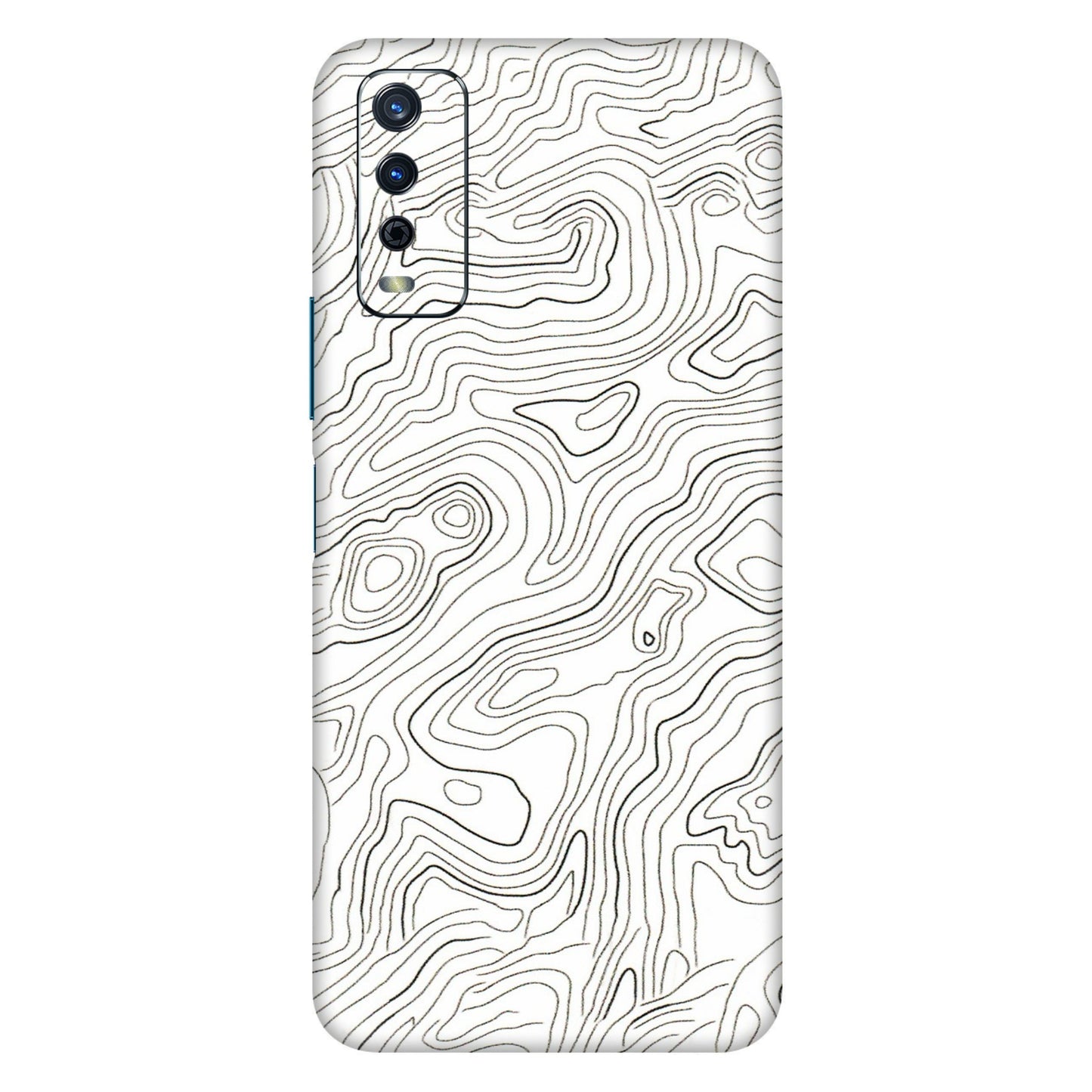 VIVO Y Series Phone Skins (All Models) - White Black Swirls - 3D Embossed Finish (L-219) Vivo Y12s