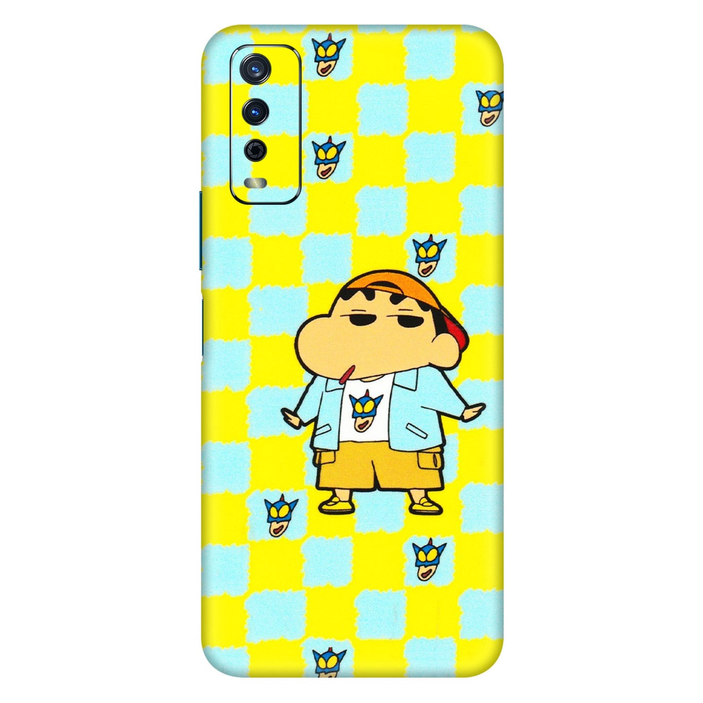 VIVO Y Series Phone Skins (All Models) - Yellow Blue Shinchan Cute - 3D Embossed Finish (L-221) Vivo Y12s