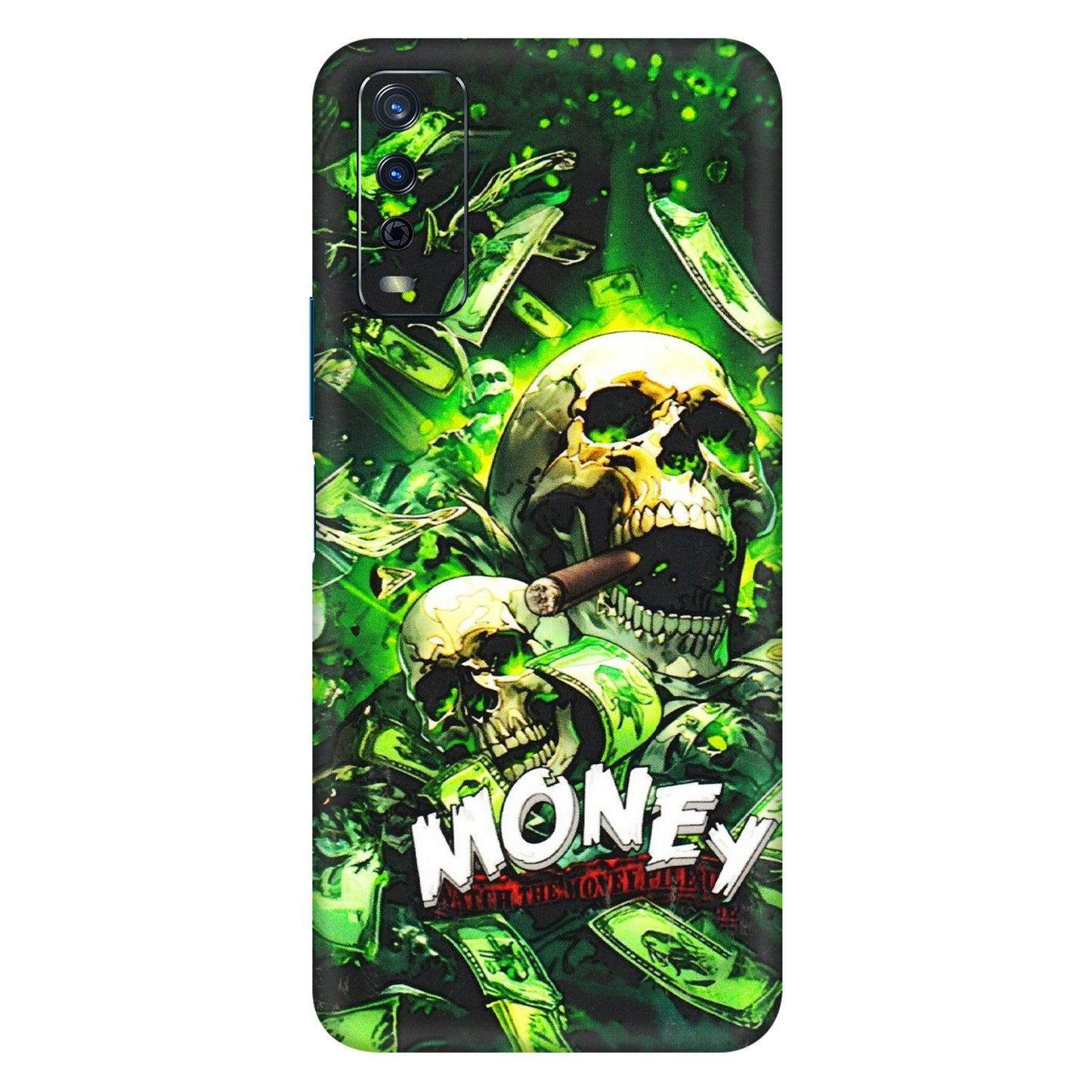 VIVO Y Series Phone Skins (All Models) - Skull Money - 3D Embossed Finish (L-303) Vivo Y12s