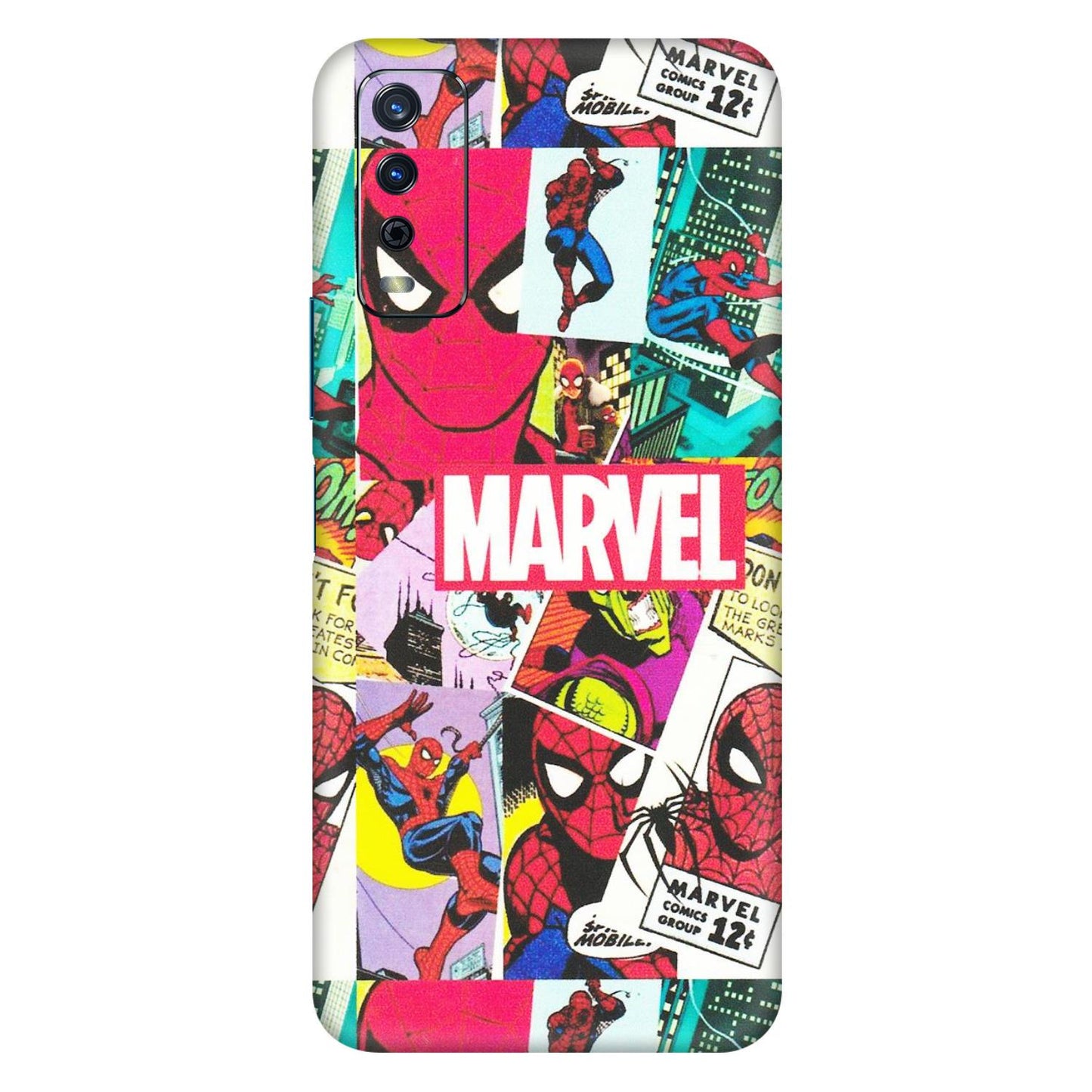 VIVO Y Series Phone Skins (All Models) - Marvel Comic Spiderman Grafitti - Matte Finish (M-72) Vivo Y12s