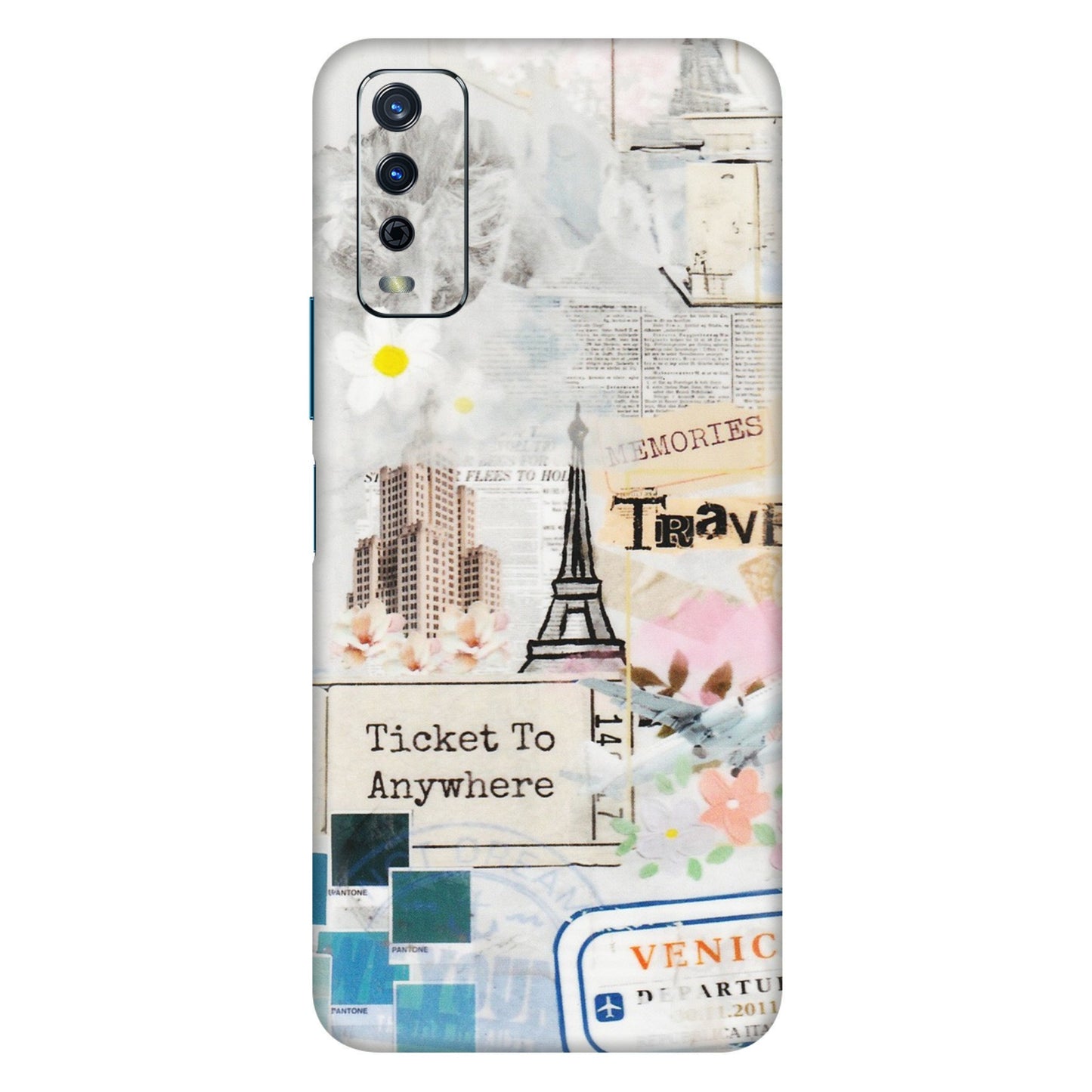 VIVO Y Series Phone Skins (All Models) - Travel Memories - Transparent Finish (T-09) Vivo Y12s