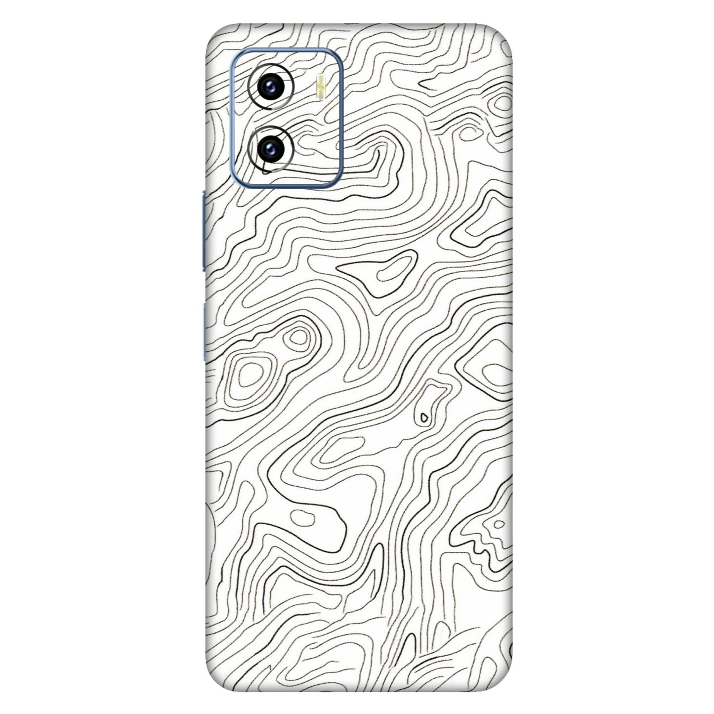VIVO Y Series Phone Skins (All Models) - White Black Swirls - 3D Embossed Finish (L-219) Vivo Y15C