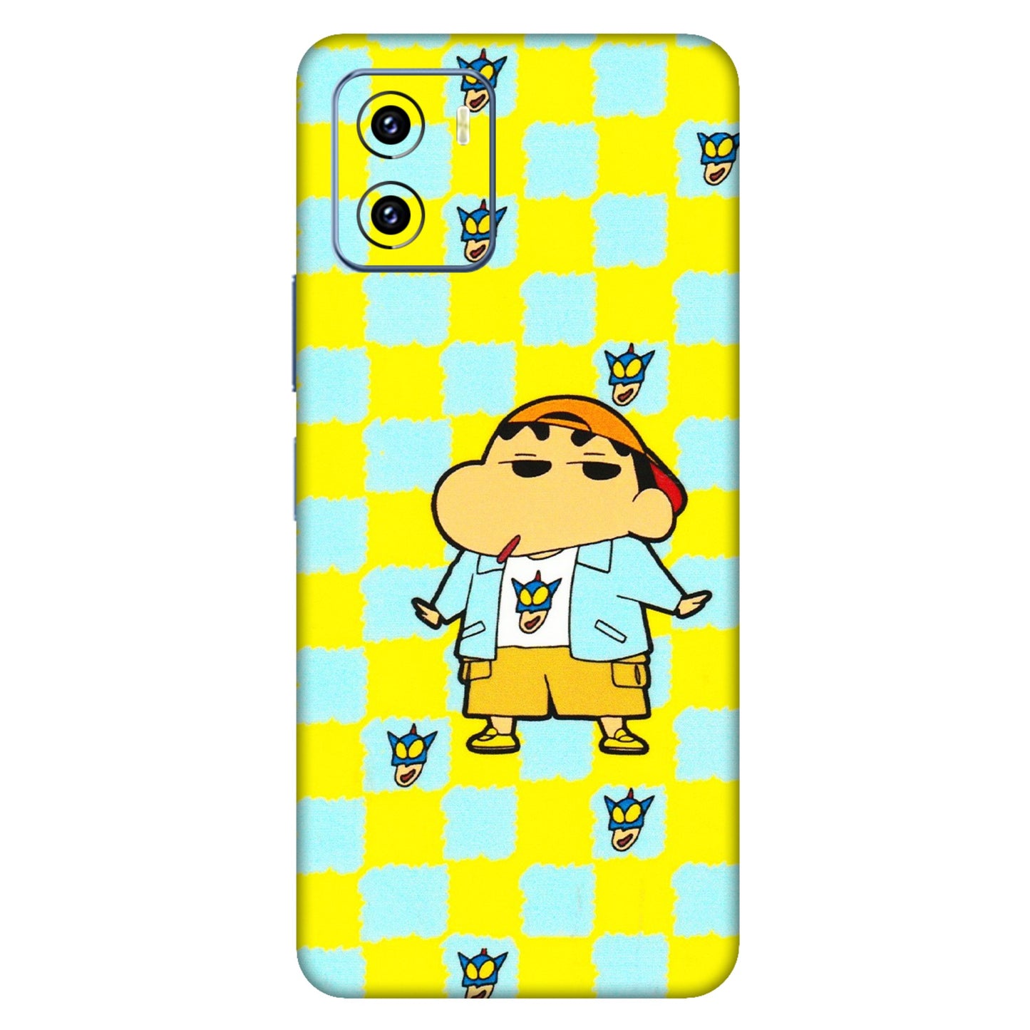 VIVO Y Series Phone Skins (All Models) - Yellow Blue Shinchan Cute - 3D Embossed Finish (L-221) Vivo Y15C
