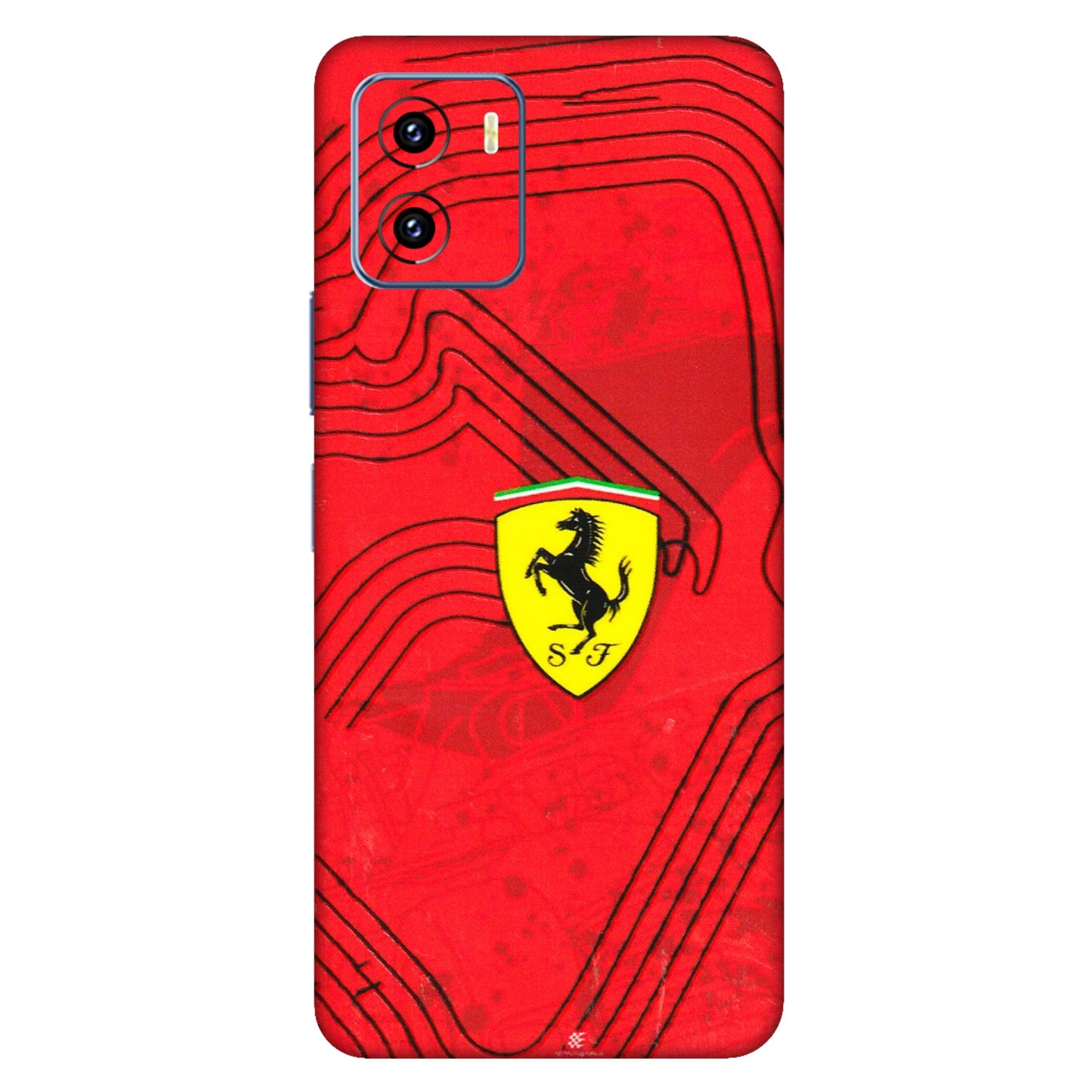 VIVO Y Series Phone Skins (All Models) - Red Ferrari Logo Stylish - 3D Embossed Finish (L-238) Vivo Y15C