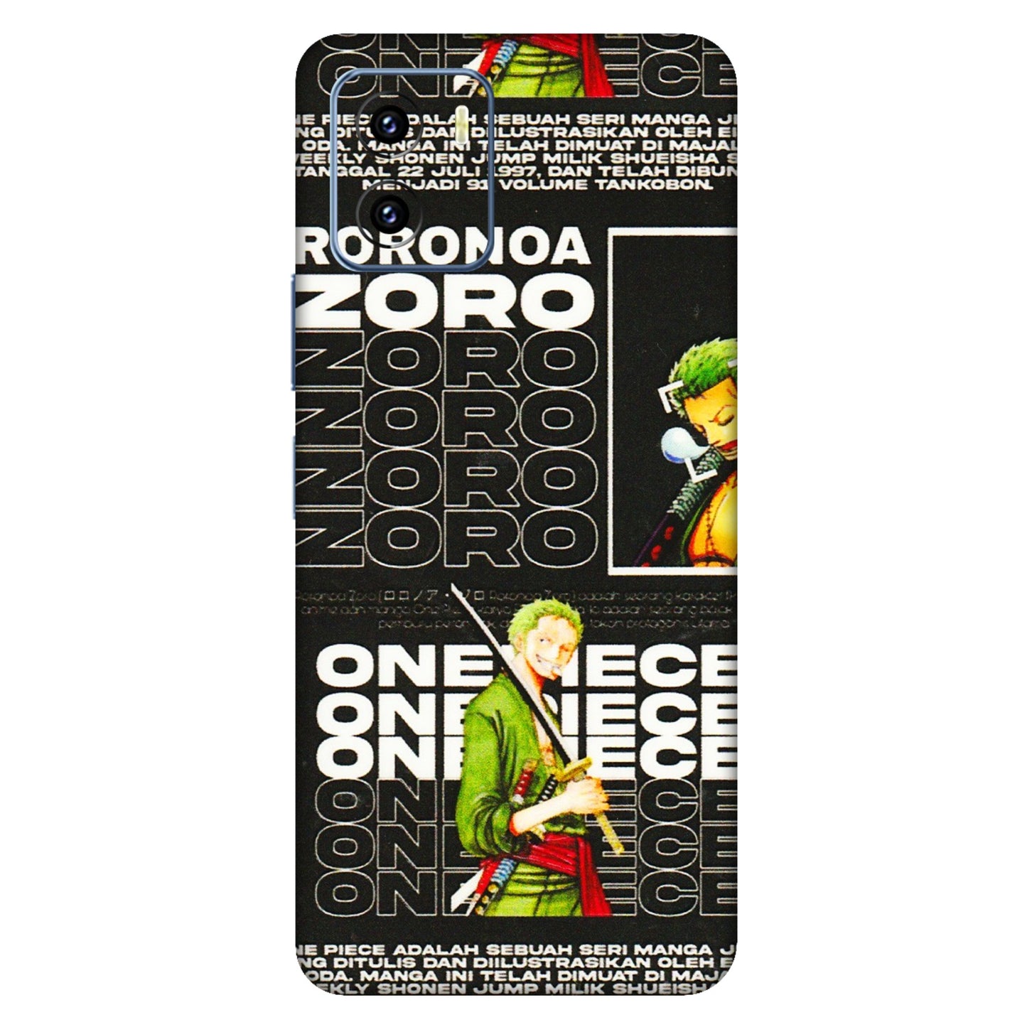 VIVO Y Series Phone Skins (All Models) - One Piece Zoro - 3D Embossed Finish (L-250) Vivo Y15C