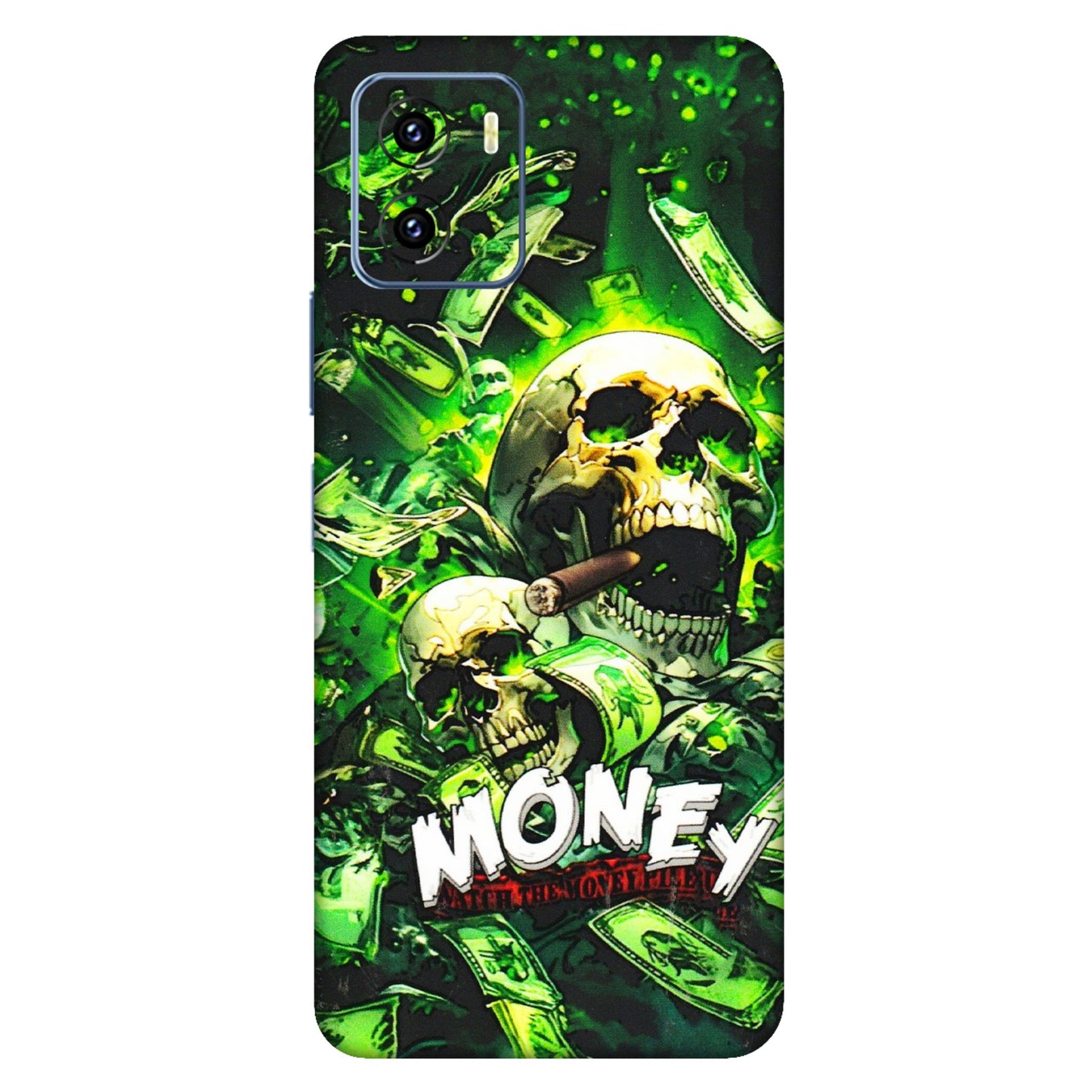 VIVO Y Series Phone Skins (All Models) - Skull Money - 3D Embossed Finish (L-303) Vivo Y15C