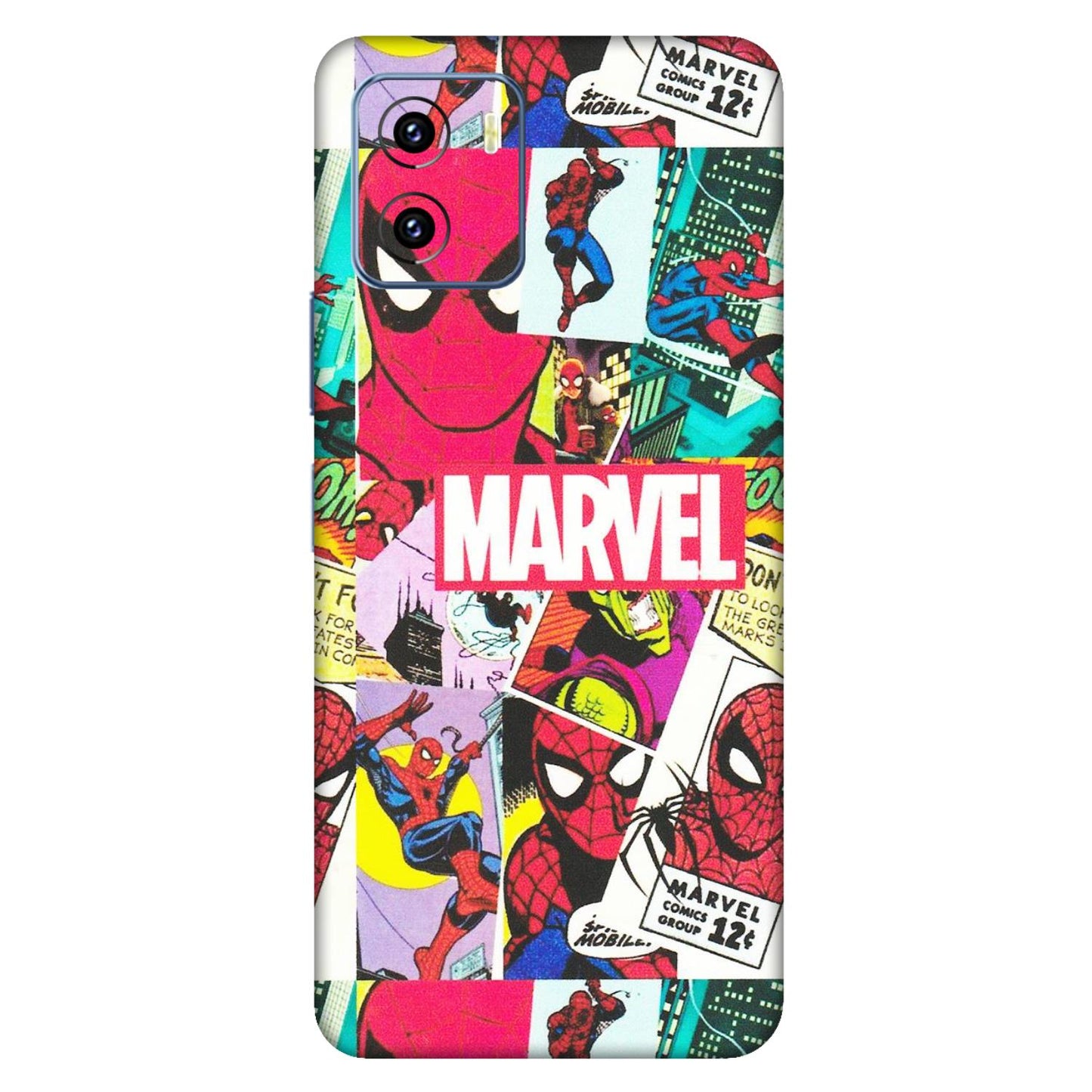 VIVO Y Series Phone Skins (All Models) - Marvel Comic Spiderman Grafitti - Matte Finish (M-72) Vivo Y15C