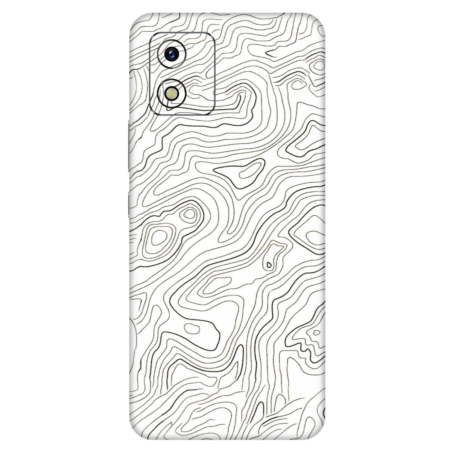VIVO Y Series Phone Skins (All Models) - White Black Swirls - 3D Embossed Finish (L-219) Vivo Y15S