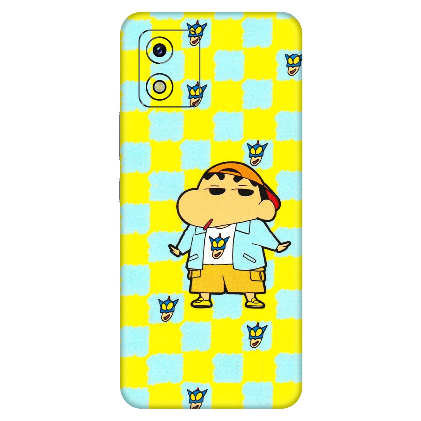 VIVO Y Series Phone Skins (All Models) - Yellow Blue Shinchan Cute - 3D Embossed Finish (L-221) Vivo Y15S