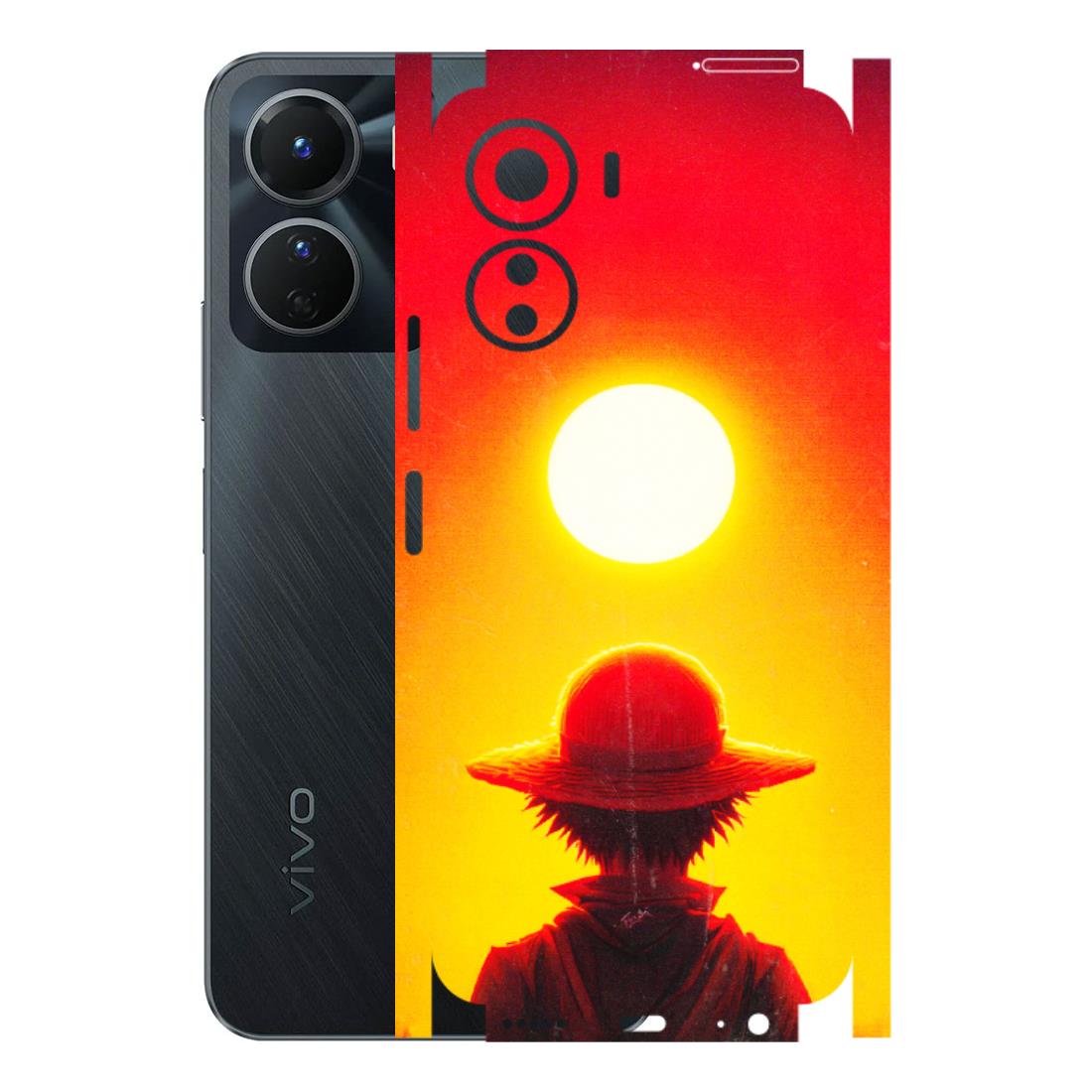 VIVO Y Series Phone Skins (All Models) - Cool Sunset With Monkey D.Luffy Anime - 3D Embossed Finish (L-329) Vivo Y16