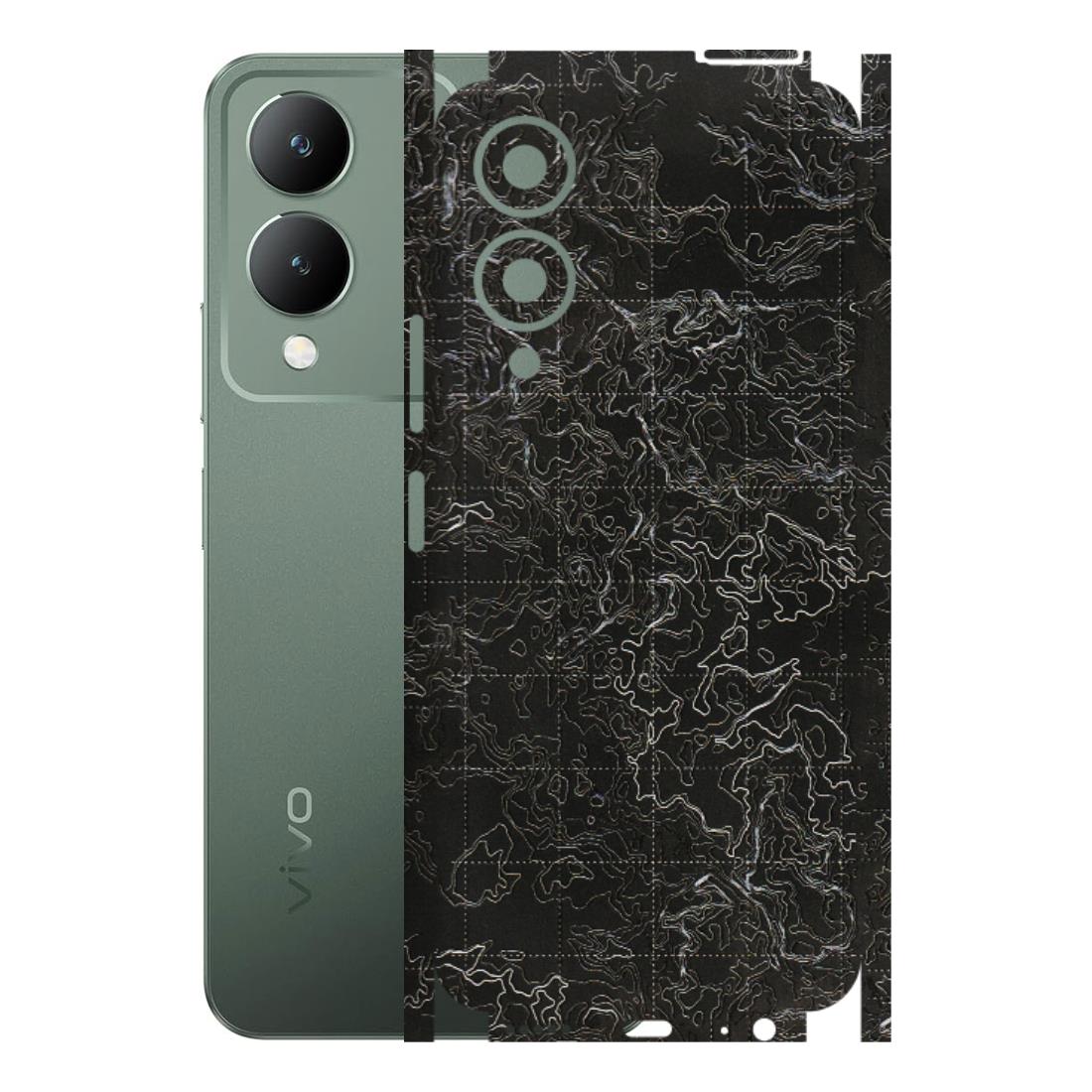 VIVO Y Series Phone Skins (All Models) - Black map Texture - 3D Embossed Finish (L-201) Vivo Y17S