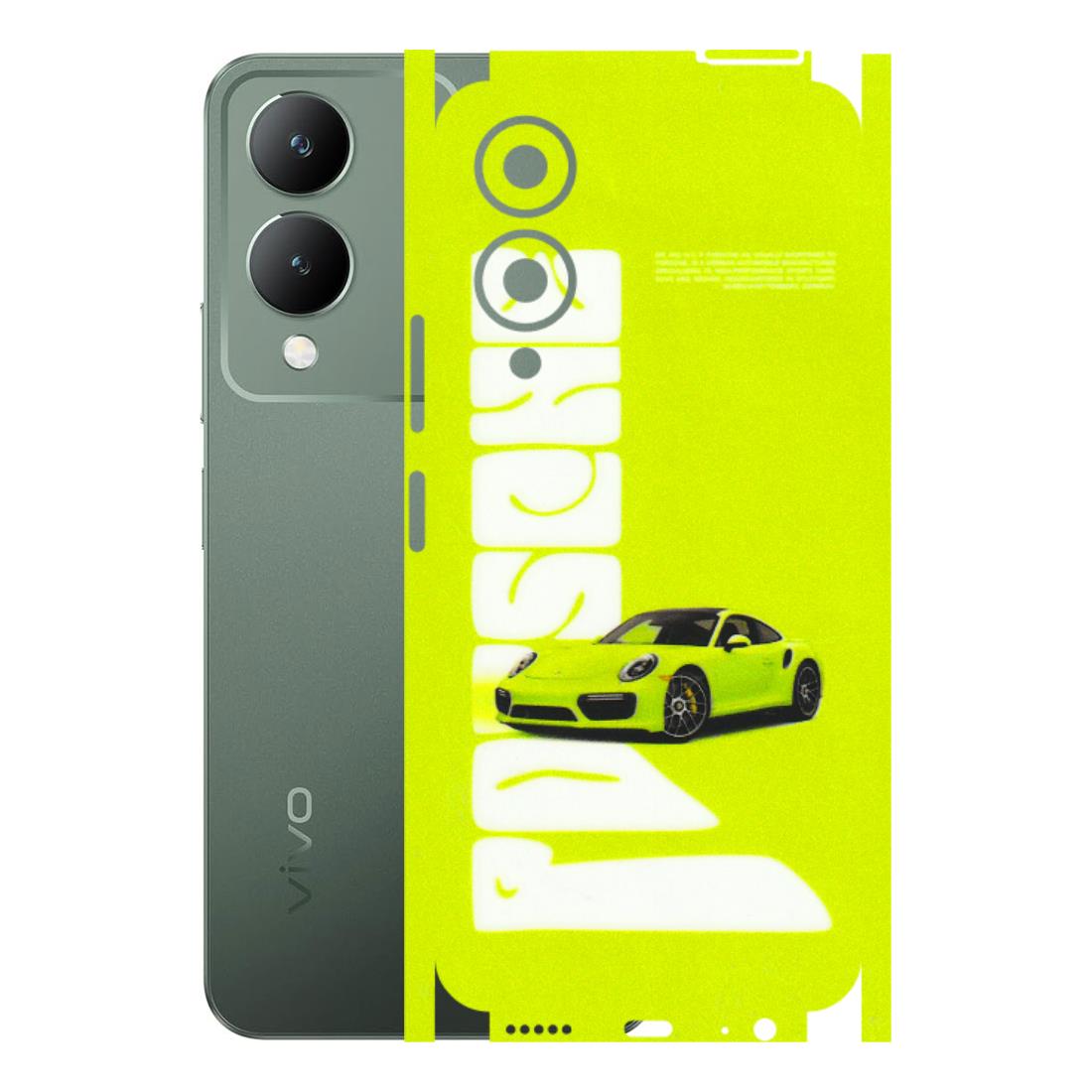 VIVO Y Series Phone Skins (All Models) - Lime Green Porche - 3D Embossed Finish (L-30) Vivo Y17S