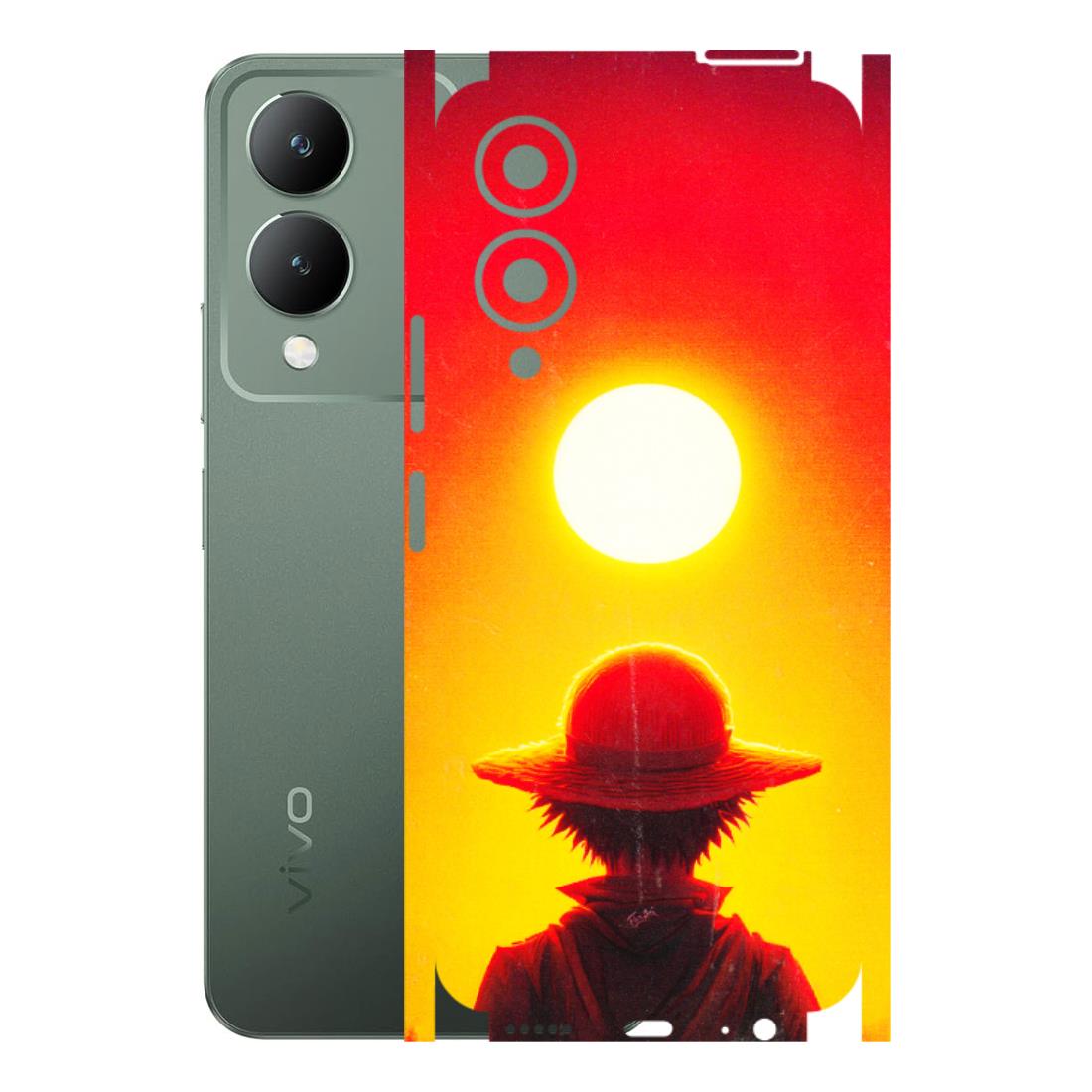 VIVO Y Series Phone Skins (All Models) - Cool Sunset With Monkey D.Luffy Anime - 3D Embossed Finish (L-329) Vivo Y17S