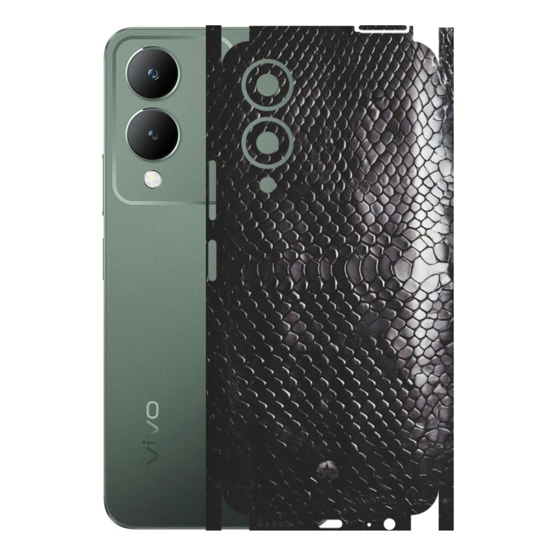 VIVO Y Series Phone Skins (All Models) - Black Snack Leather - Matte Finish (M-147) Vivo Y17S
