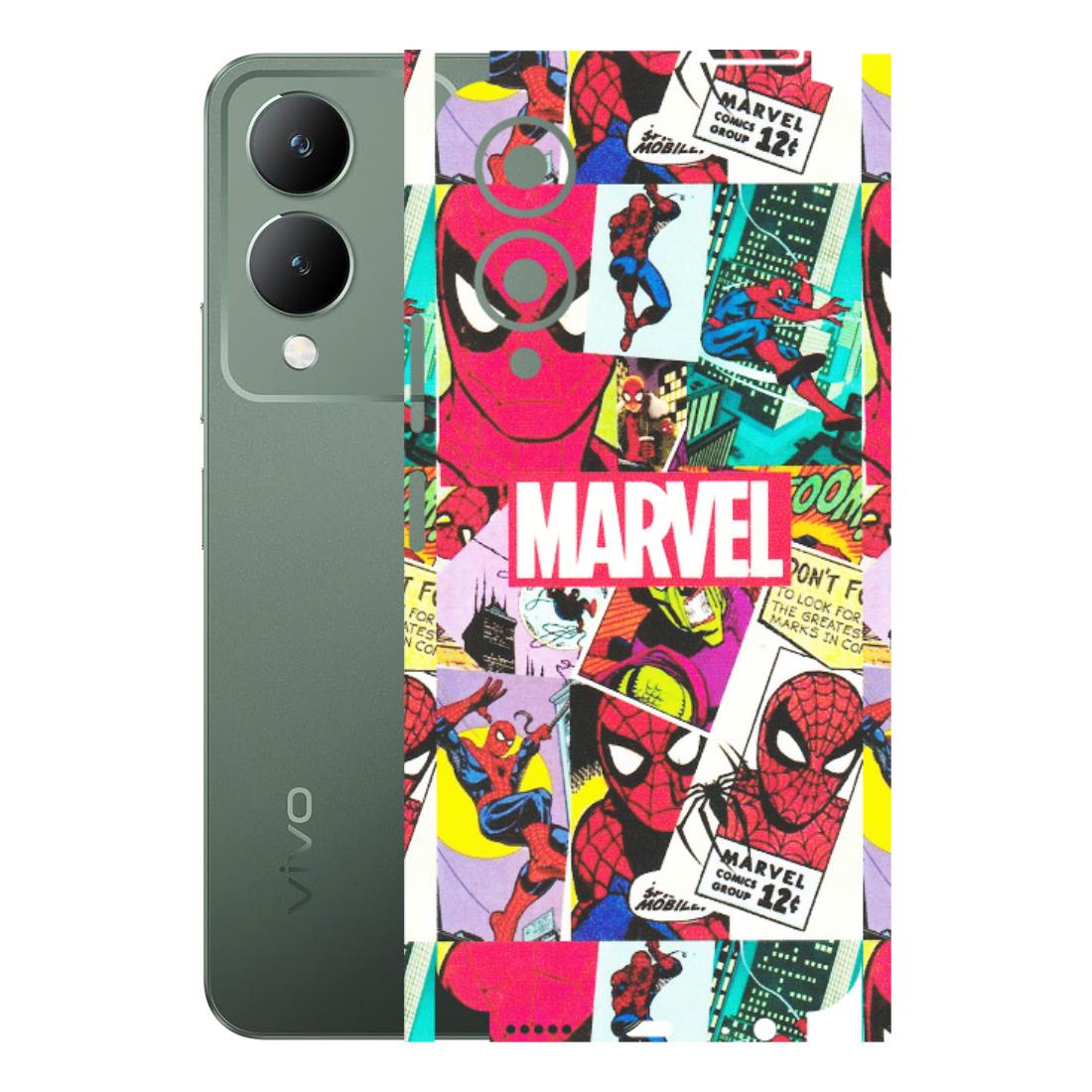 VIVO Y Series Phone Skins (All Models) - Marvel Comic Spiderman Grafitti - Matte Finish (M-72) Vivo Y17S
