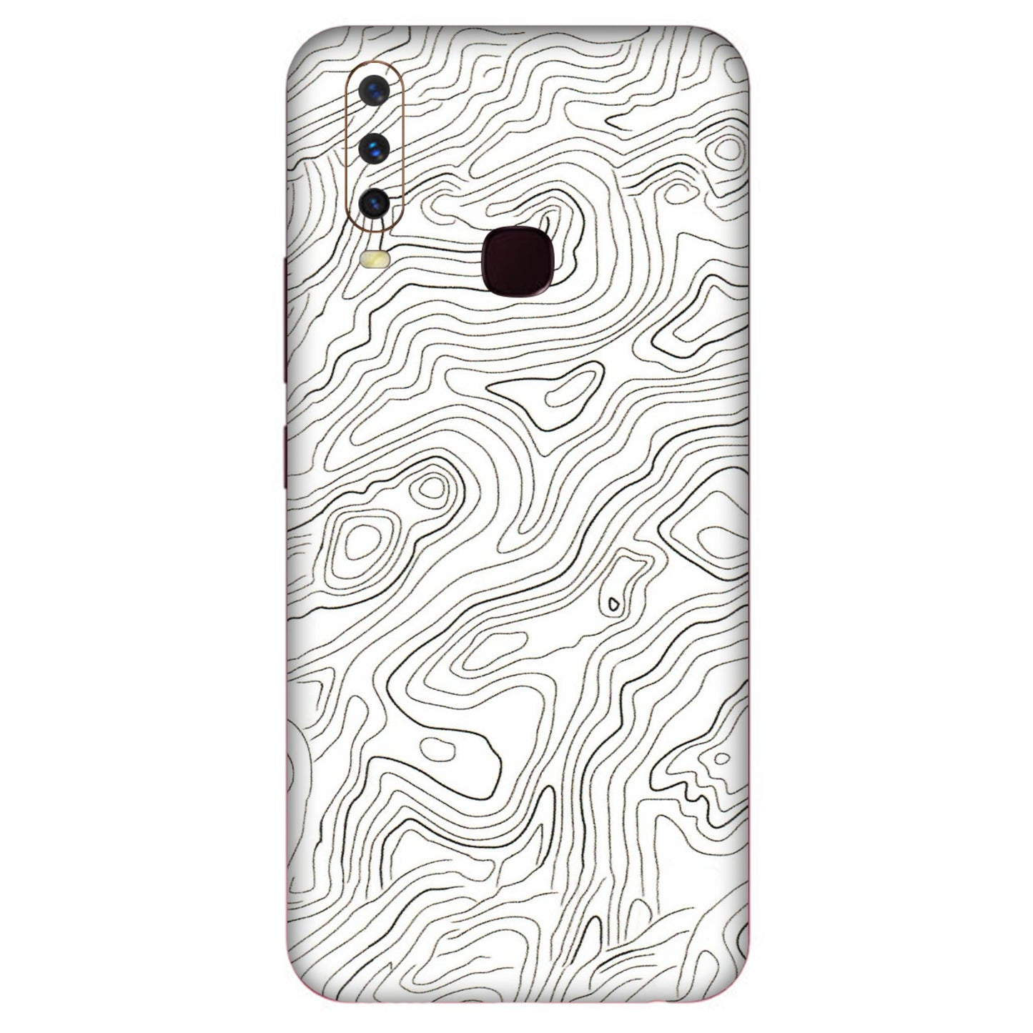 VIVO Y Series Phone Skins (All Models) - White Black Swirls - 3D Embossed Finish (L-219) Vivo Y17