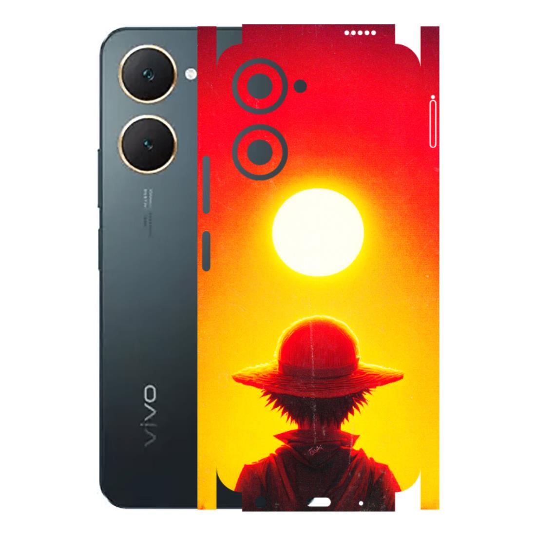 VIVO Y Series Phone Skins (All Models) - Cool Sunset With Monkey D.Luffy Anime - 3D Embossed Finish (L-329) Vivo Y18