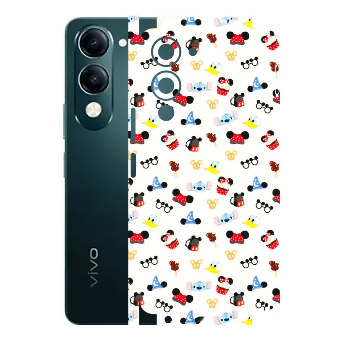 VIVO Y Series Phone Skins (All Models) - Minnie Mouse & Donald Doodles s - 3D Embossed Finish (L-194) Vivo Y19E