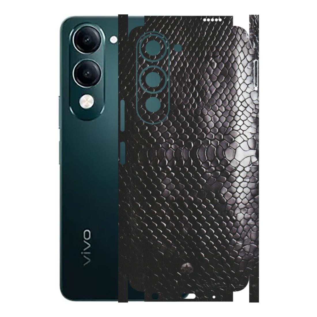 VIVO Y Series Phone Skins (All Models) - Black Snack Leather - Matte Finish (M-147) Vivo Y19 5G