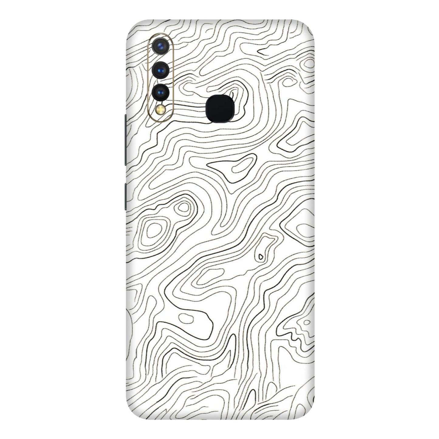 VIVO Y Series Phone Skins (All Models) - White Black Swirls - 3D Embossed Finish (L-219) Vivo Y19