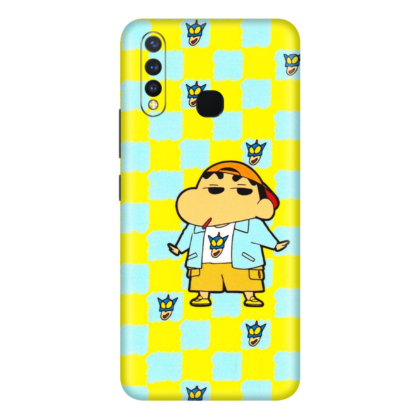 VIVO Y Series Phone Skins (All Models) - Yellow Blue Shinchan Cute - 3D Embossed Finish (L-221) Vivo Y19