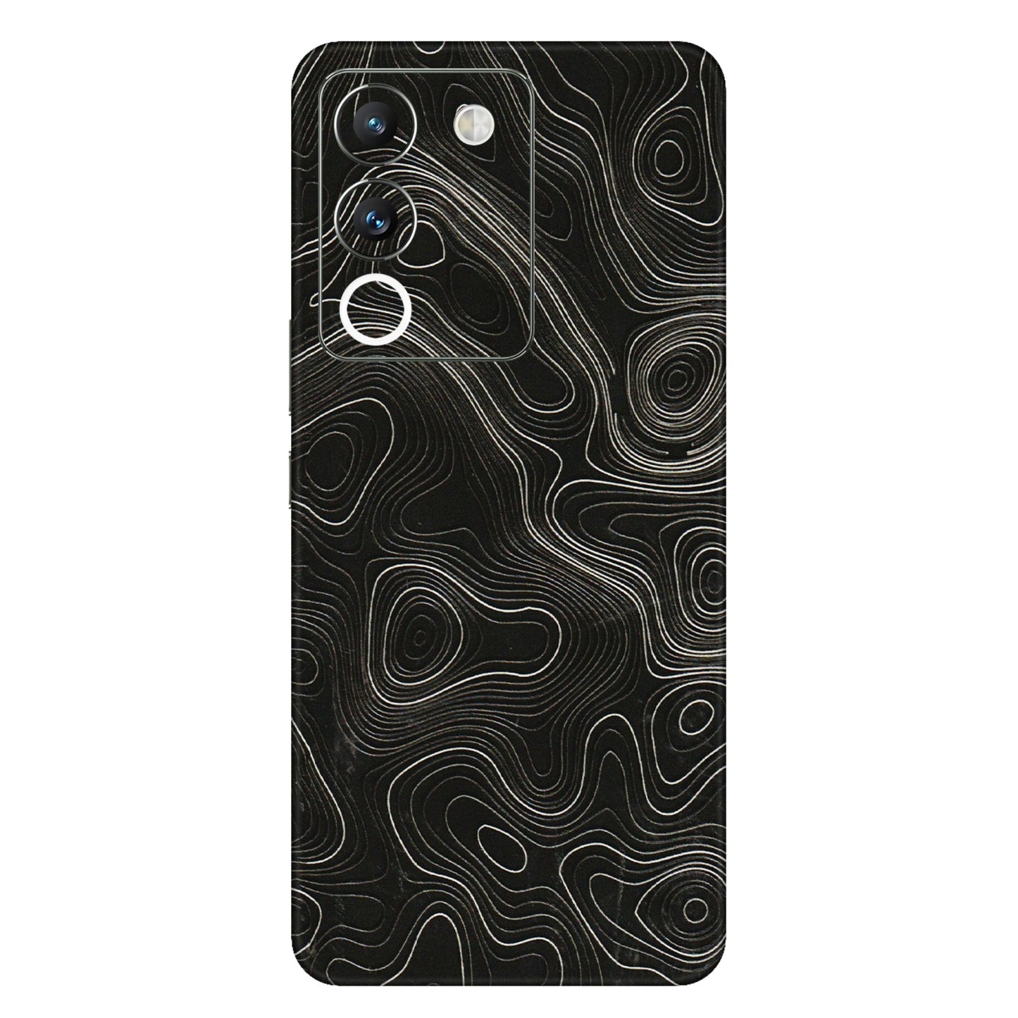 VIVO Y Series Phone Skins (All Models) - Black Swirl - 3D Embossed Finish (L-196) Vivo Y200 (5G)