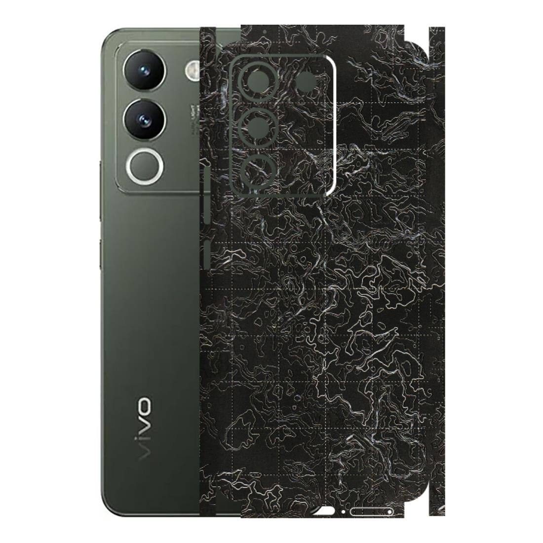 VIVO Y Series Phone Skins (All Models) - Black map Texture - 3D Embossed Finish (L-201) Vivo Y200 (5G)