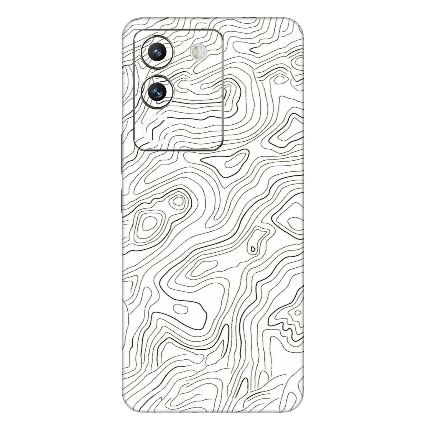VIVO Y Series Phone Skins (All Models) - White Black Swirls - 3D Embossed Finish (L-219) Vivo Y200 (5G)