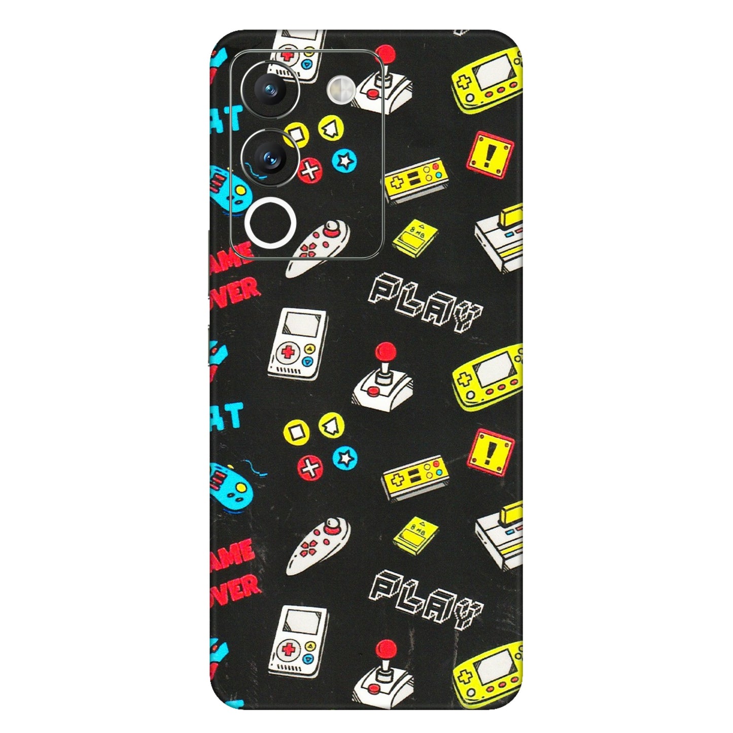 VIVO Y Series Phone Skins (All Models) - Gaming Doodles - 3D Embossed Finish (L-224) Vivo Y200 (5G)