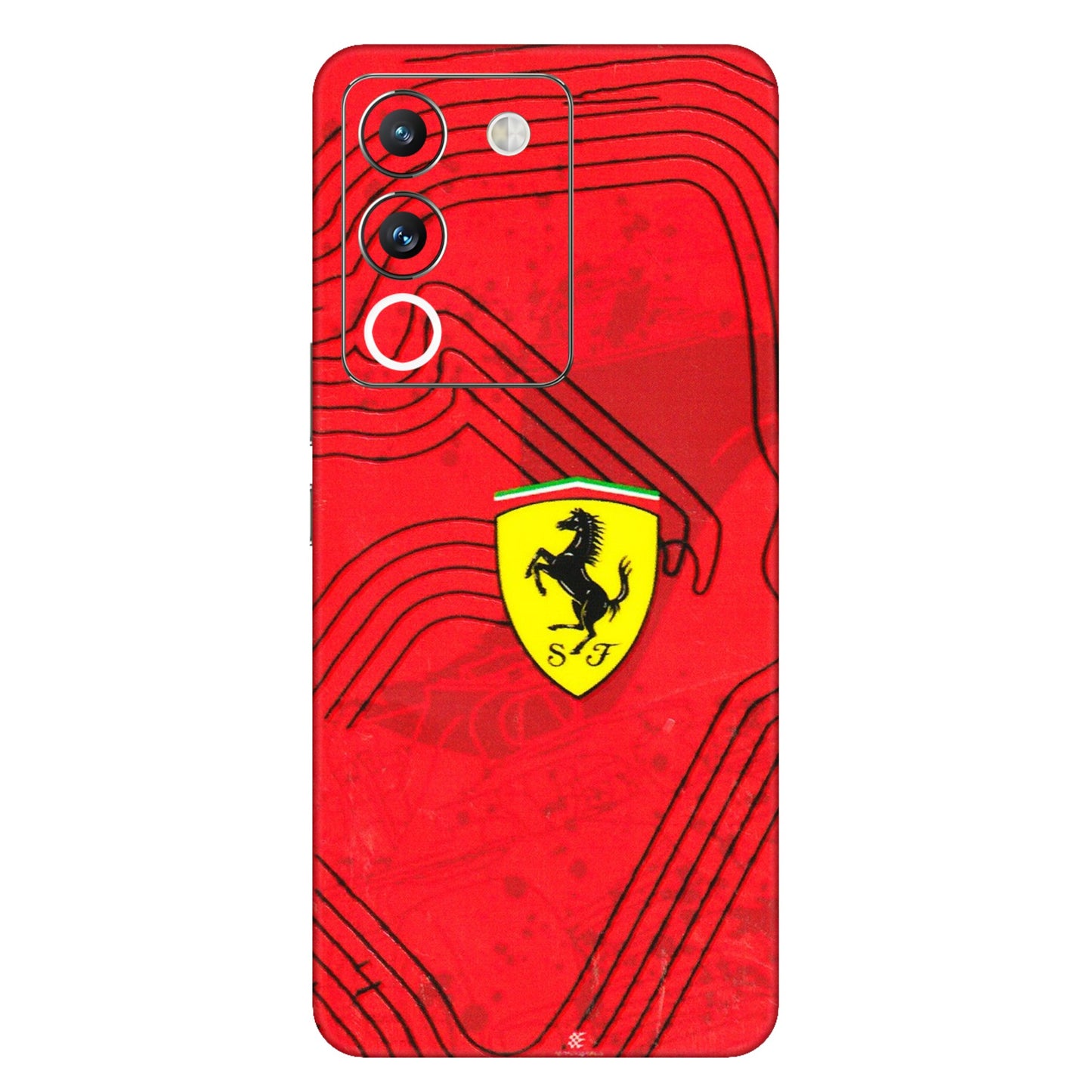 VIVO Y Series Phone Skins (All Models) - Red Ferrari Logo Stylish - 3D Embossed Finish (L-238) Vivo Y200 (5G)