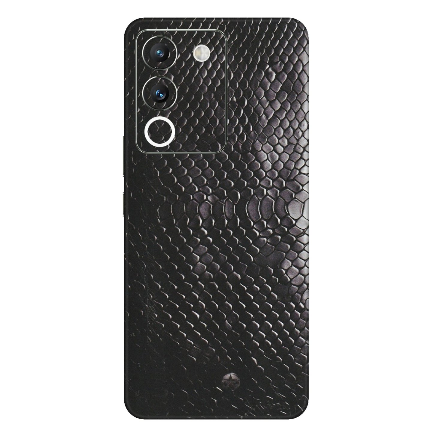 VIVO Y Series Phone Skins (All Models) - Black Snack Leather - Matte Finish (M-147) Vivo Y200 (5G)