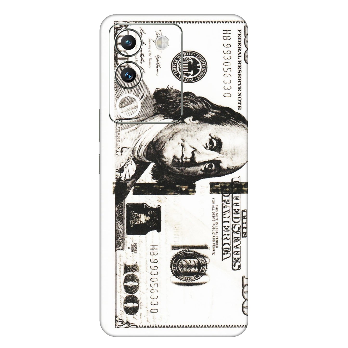 VIVO Y Series Phone Skins (All Models) - 100 Dollar Currency - Transparent Finish (T-01) Vivo Y200 (5G)